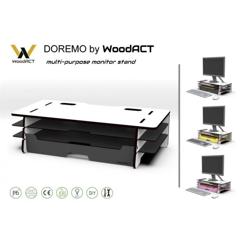 Reyo Prado WoodACT Doremo Monitör Yükseltici Stand Monitör Sehpası
