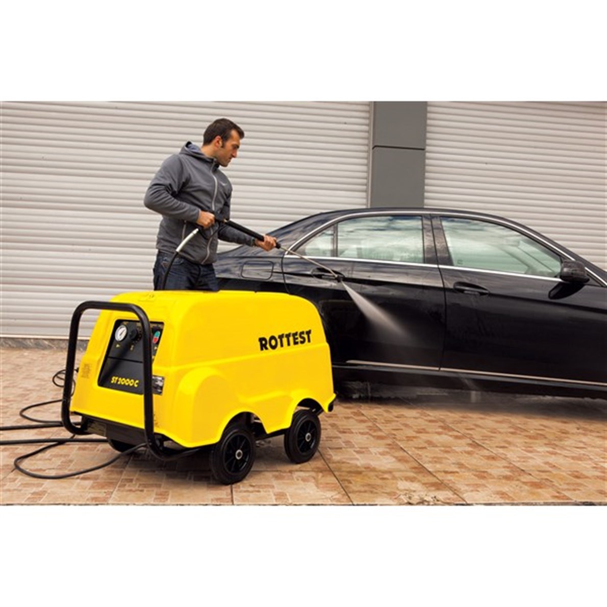 Rottest ST 1500 E 150 bar elektrik ısıtmalı sıcak soğuk basınçlı yıkama makinası(R21201)