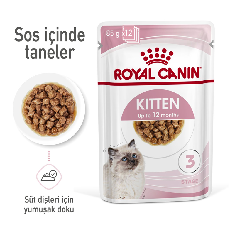 Royal Canin Kitten Gravy Pouch Yaş Mama 12 Adet x 85 Gr