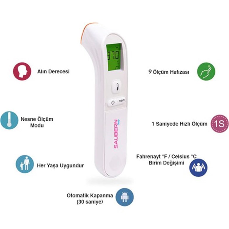 Saubern Baby BNT9602 Temassız Vücut ve Alından Ateş Ölçer - Termometre