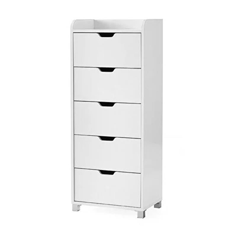 Sivas Gözde Mobilya Yüksek 5 Çekmeceli Mutfak Ahşap Çok Amaçlı Kiler Dolabı Beyaz