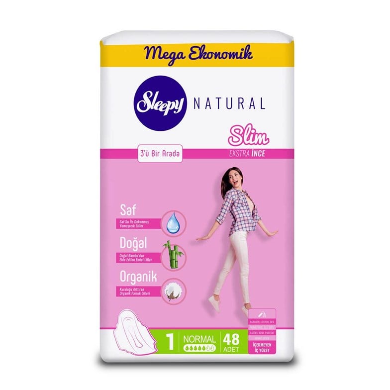 Sleepy Natural Slim Ekstra İnce Normal 48 'li Ped-1 Koli(12 Paket)