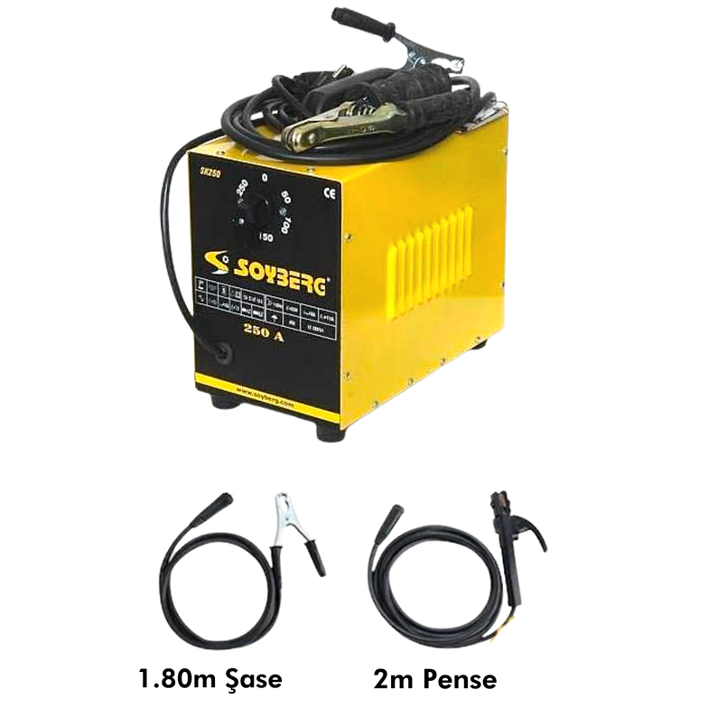 Soyberg 250 Amper Profesyonel Tip Kademeli Çanta Kaynak Makinesi