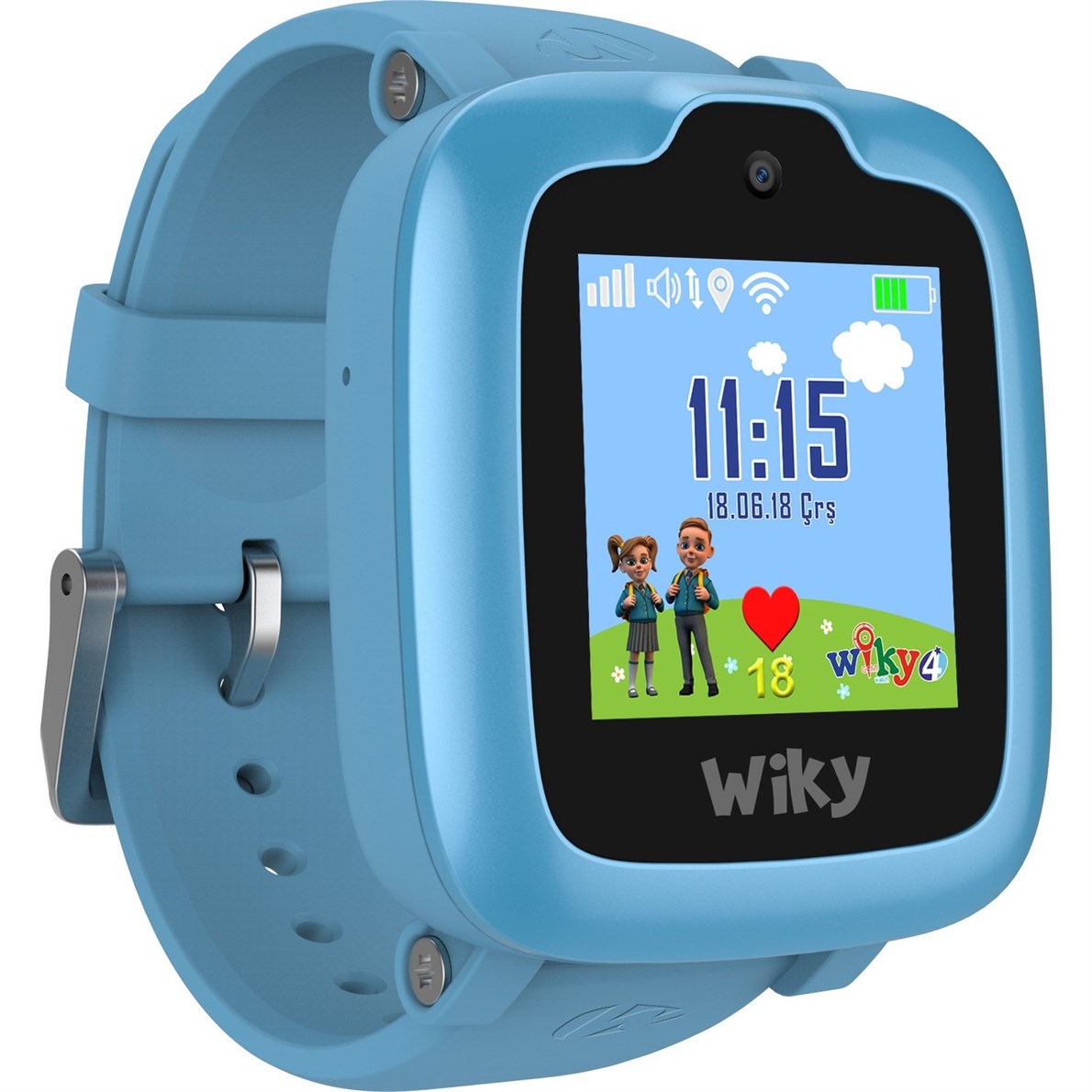 Wiky Watch 4 iOS ve Android Uyumlu GPS Akıllı Çocuk Saati Mavi