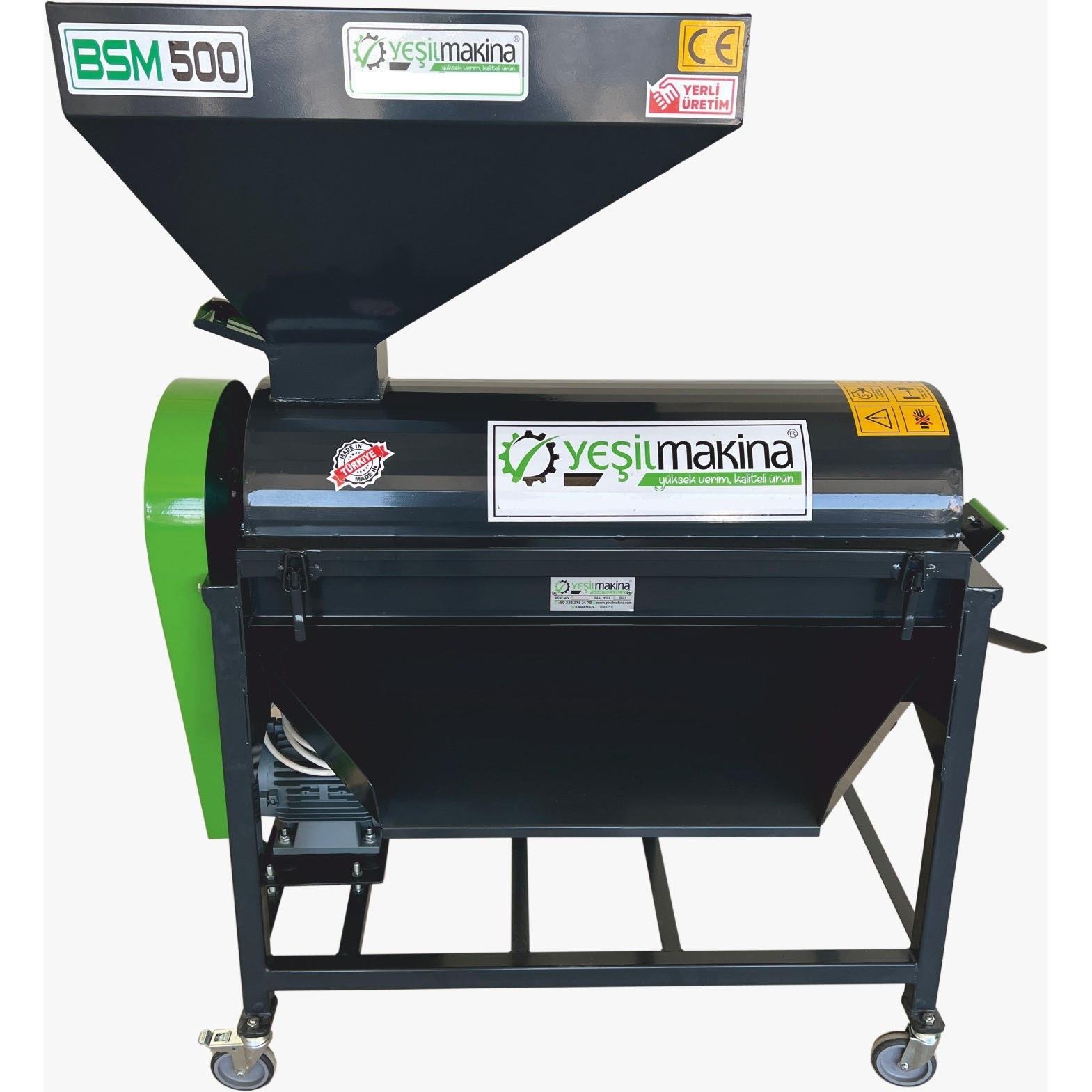 Yeşil BSM500 220v 500 kg/s Sabit Devirli Badem Soyma Makinası