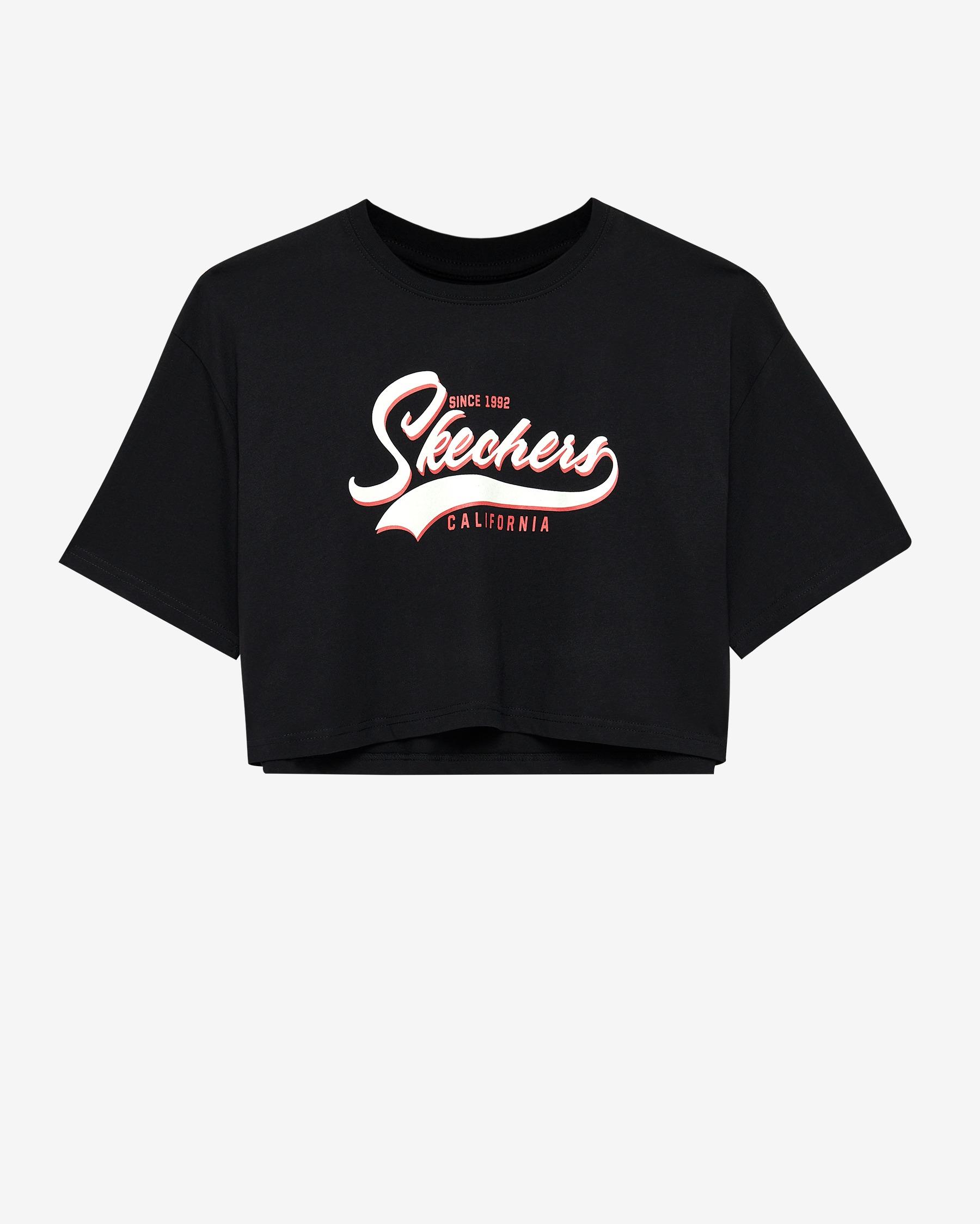 Skechers W Graphic Tee Light Weight Crop T-Shirt Kadın T-shirt