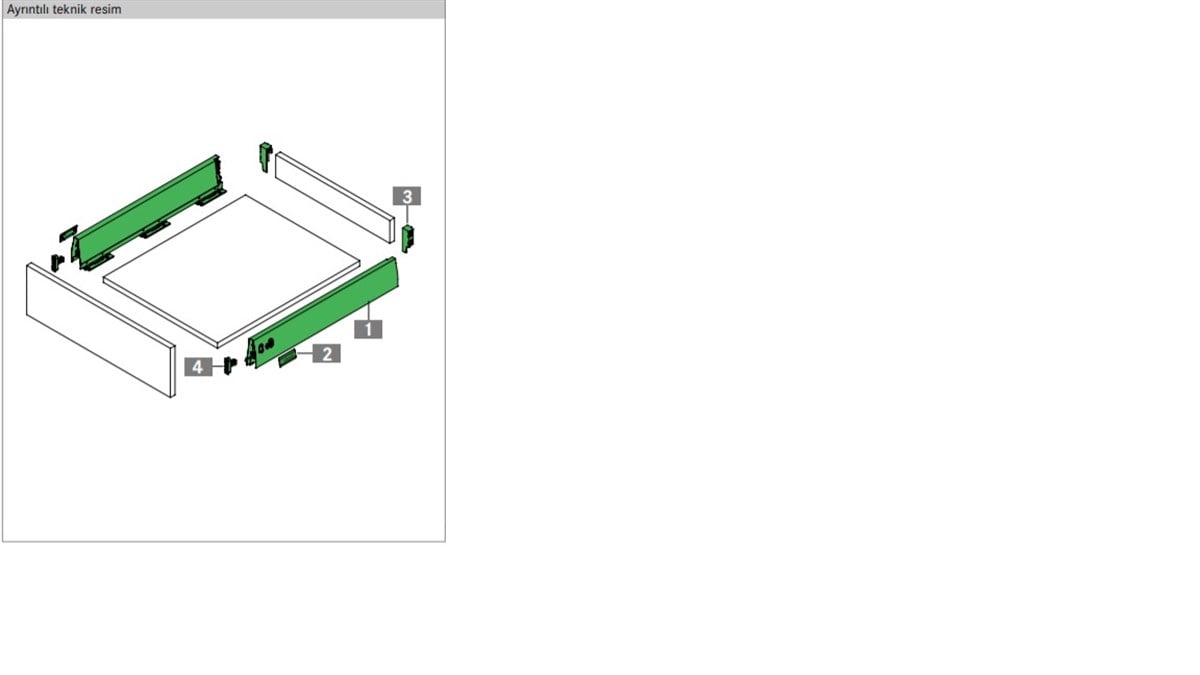 Grass Dwd Xp Metal Yanaklı Bordürsüz Frenli Mobilya Çekmece Rayı