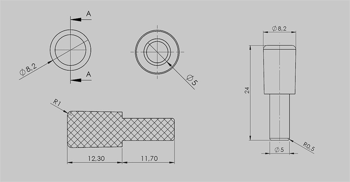 Metali 5005 Kırılmaz Başlı Yuvarlak Raf Pimi