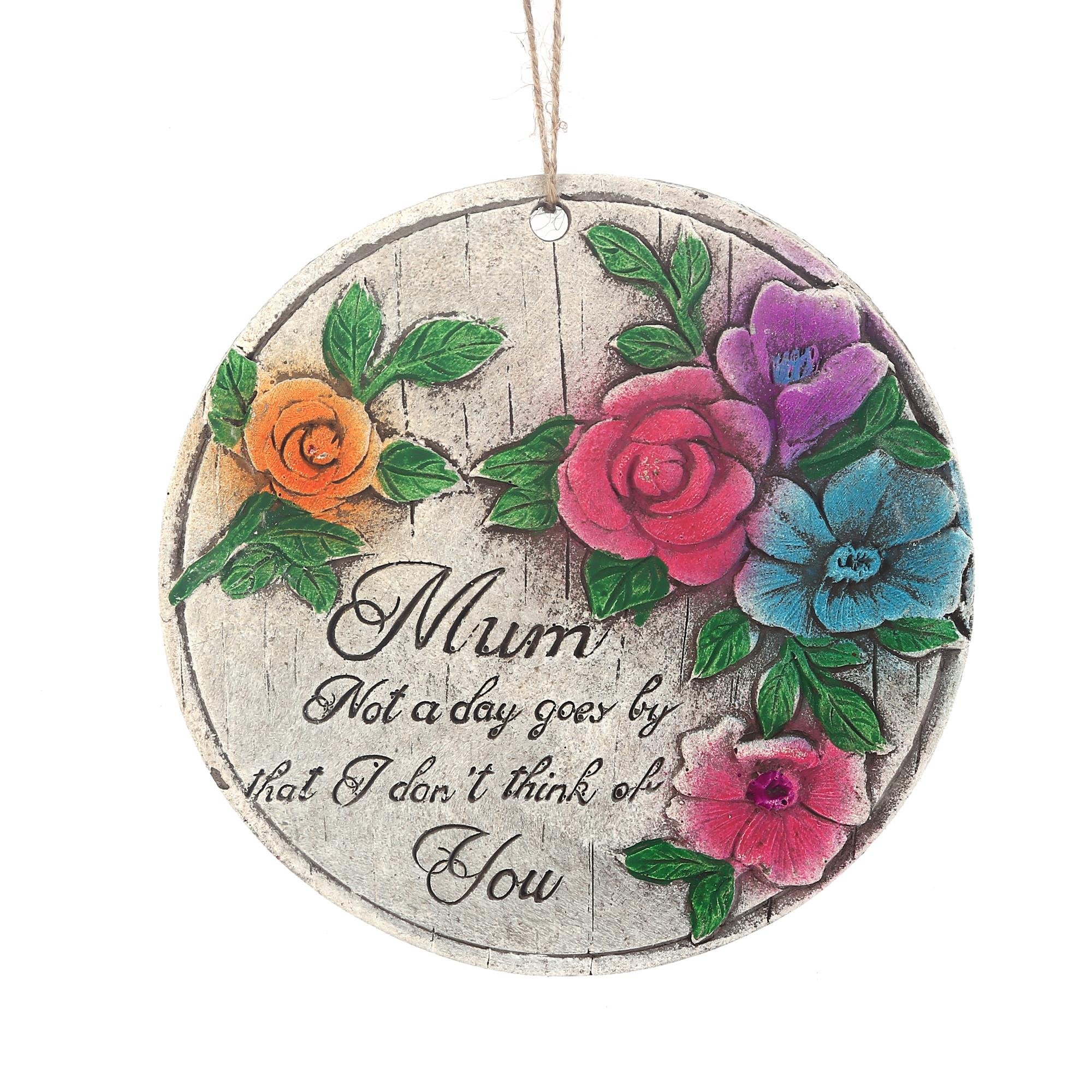 2 Adet Asılabilir Balkon Ve Bahçe Süsü Gelincikli,Anne Temalı Yuvarlak 15X15X1,1Cm Duvar Süsü,Taşı Balkon,Bahçe Ve Oda Dekor  Hoşgeldiniz Tablo,Tabela