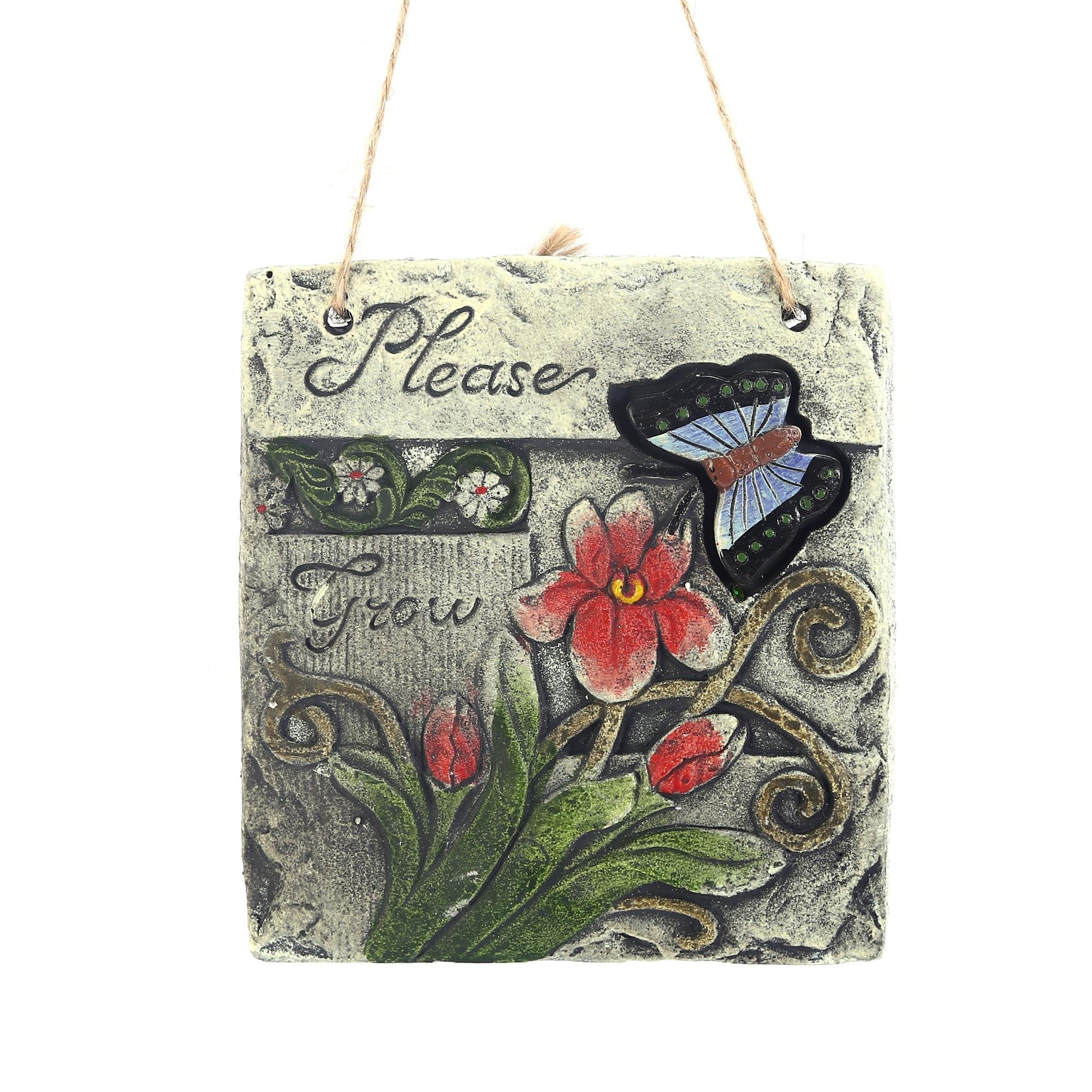 2 Adet Asılabilir Balkon Ve Bahçe Süsü Kelebek Desenli 14X13X3Cm Duvar Süsü,Taşı Balkon,Bahçe Ve Oda Dekor  Hoşgeldiniz Tablo,Tabela