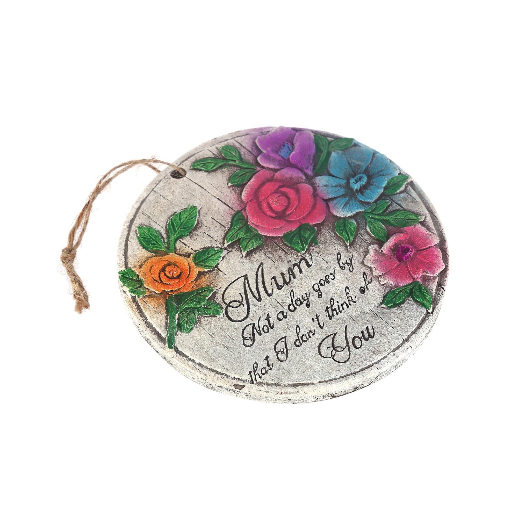 2 Adet Asılabilir Balkon Ve Bahçe Süsü Gelincikli,Anne Temalı Yuvarlak 15X15X1,1Cm Duvar Süsü,Taşı Balkon,Bahçe Ve Oda Dekor  Hoşgeldiniz Tablo,Tabela