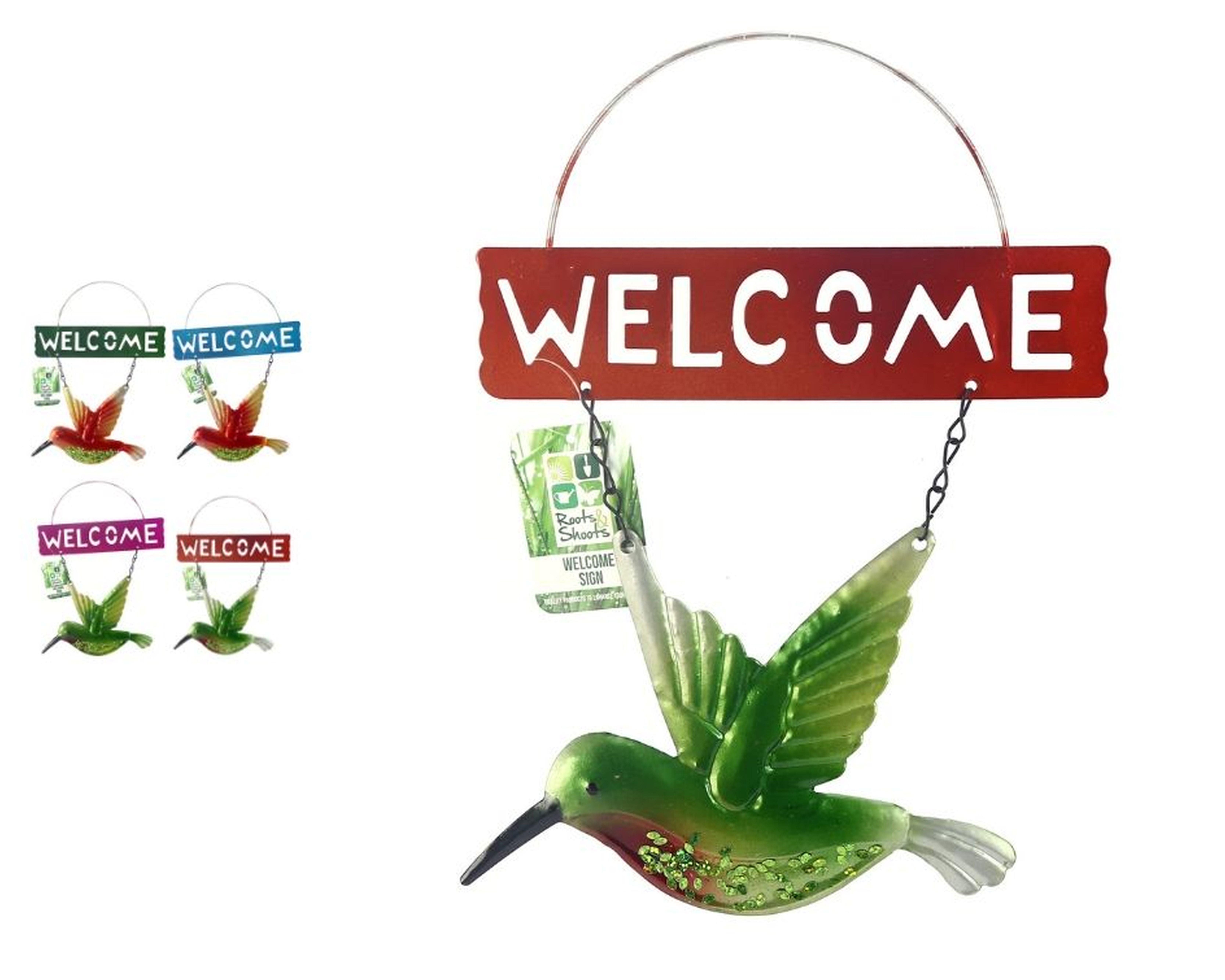 2 Adet Balkon Ve Bahçe Hoşgeldiniz Tabelası Kuşlu Altın Tabela 28X20X0,5Cm