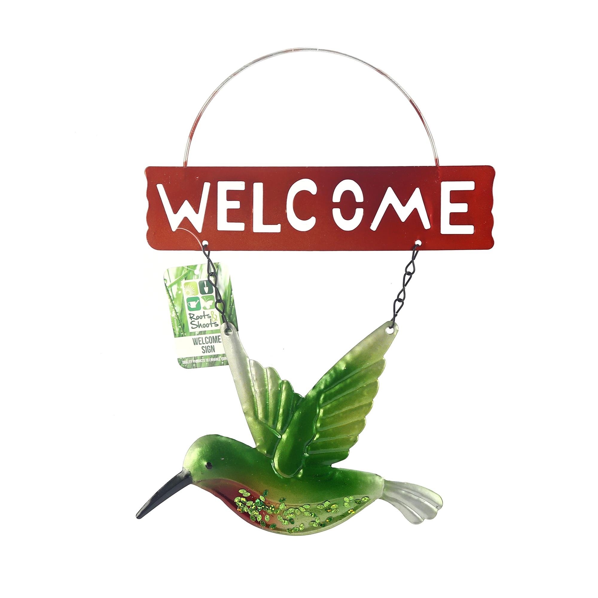 2 Adet Balkon Ve Bahçe Hoşgeldiniz Tabelası Kuşlu Altın Tabela 28X20X0,5Cm