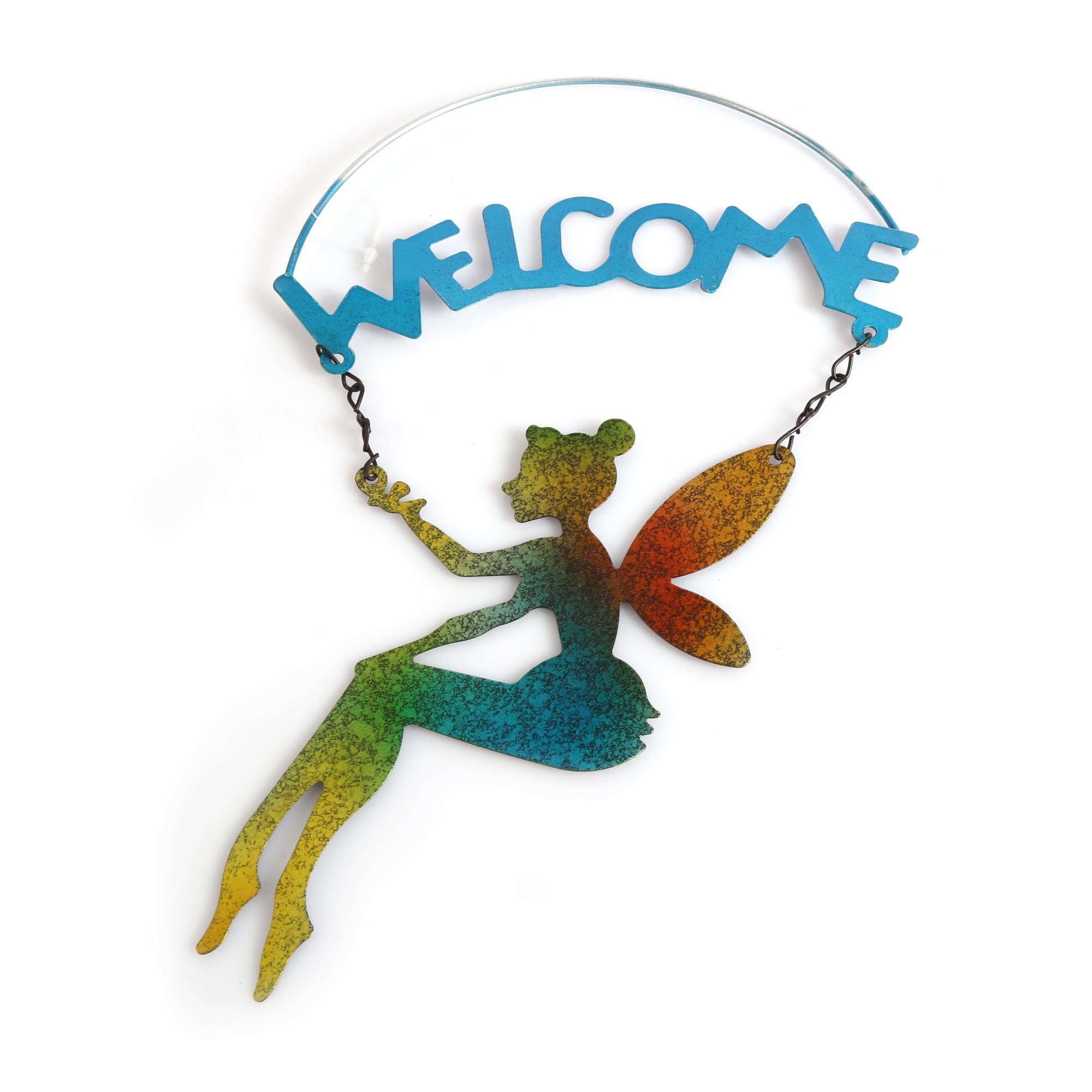 2 Adet Balkon Ve Bahçe Hoşgeldiniz Tabelası,Melek Figürlü 30X18X0,5Cm