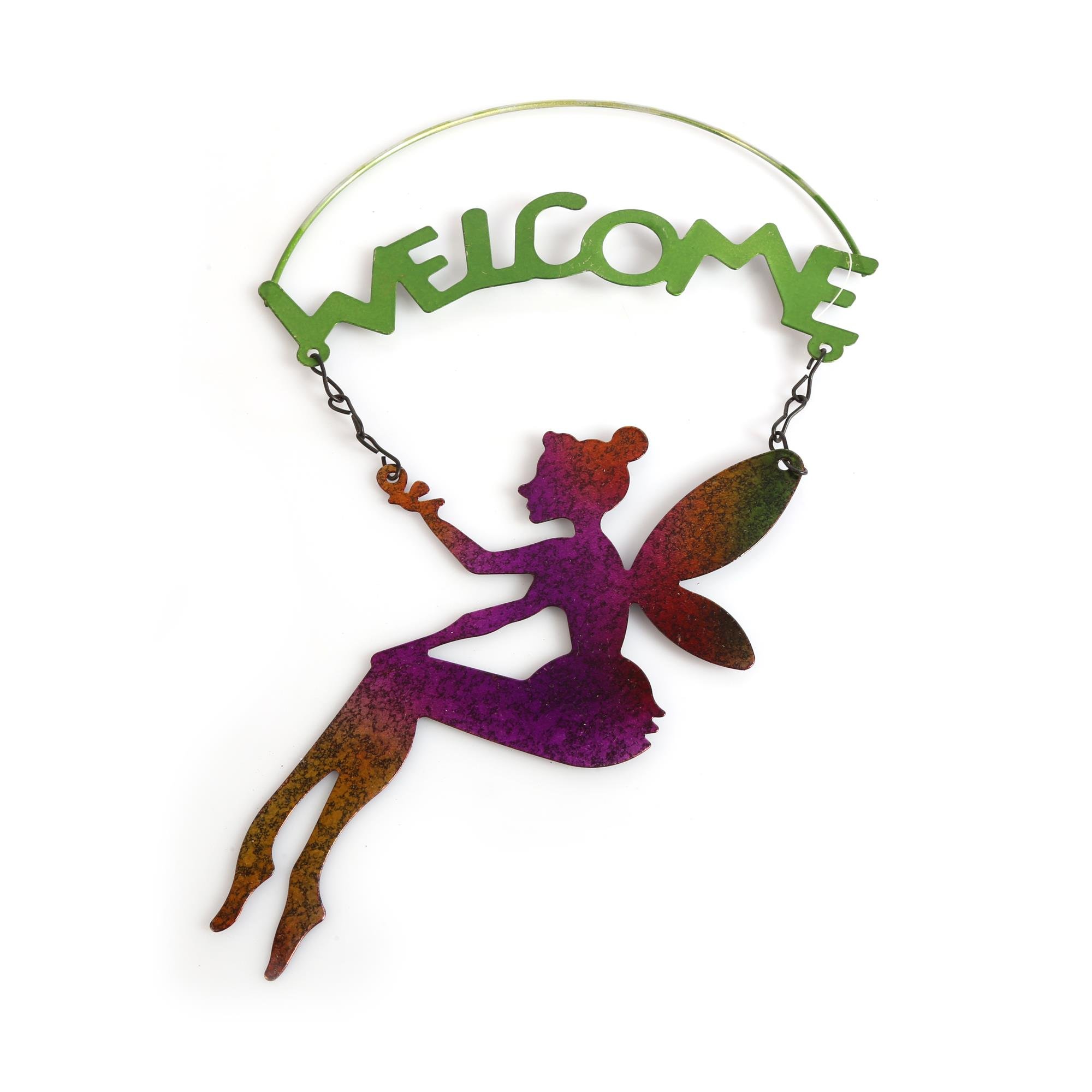 2 Adet Balkon Ve Bahçe Hoşgeldiniz Tabelası,Melek Figürlü 30X18X0,5Cm