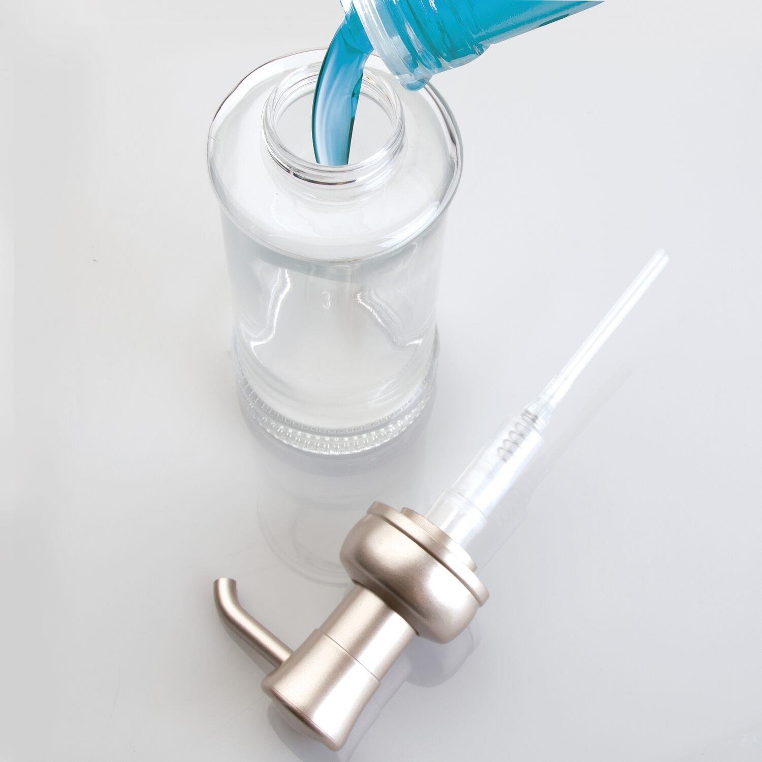 2 Adet Cam Sıvı Sabunluk Şeffaf  7X7X20Cm 325Ml