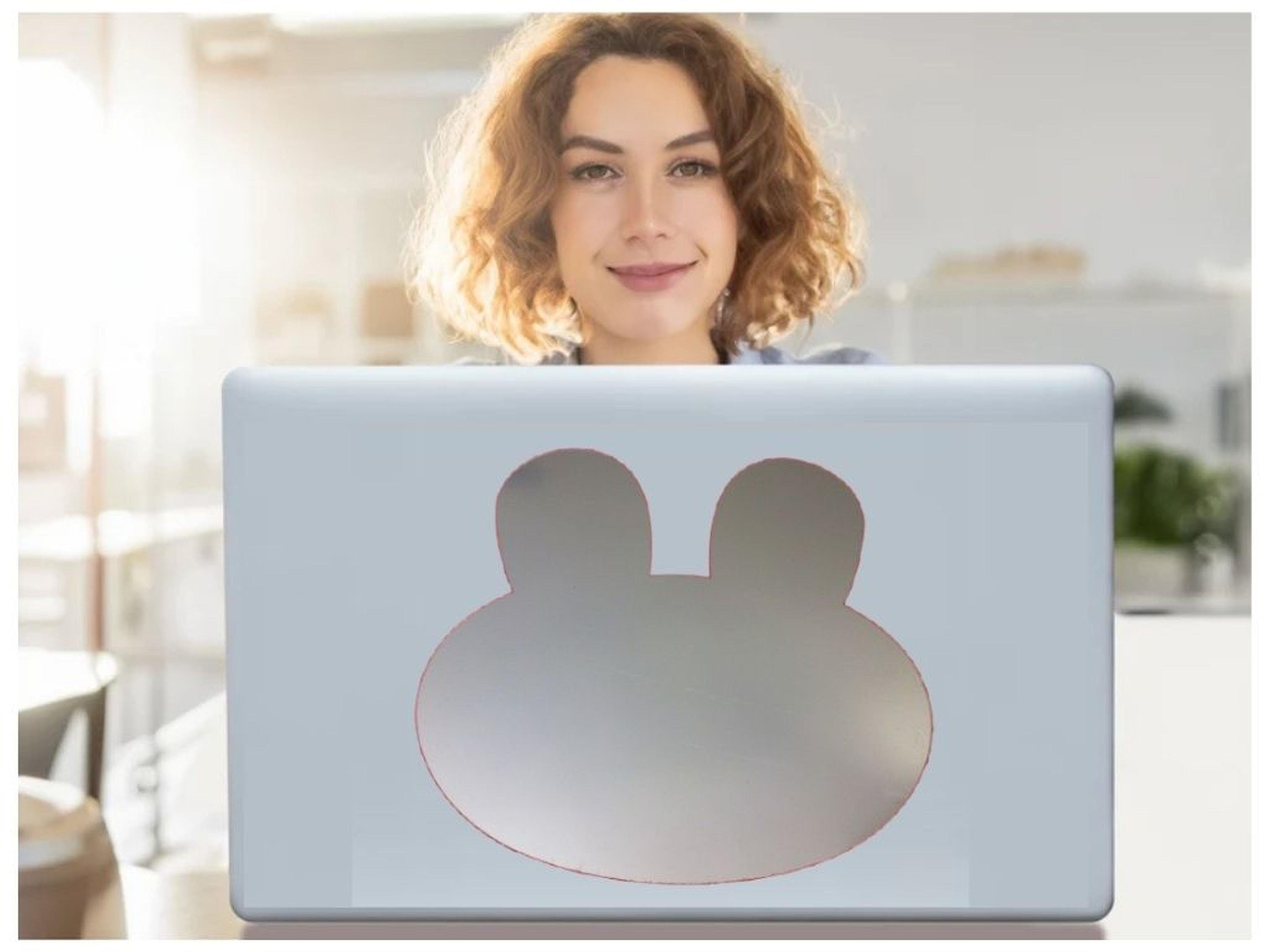 2 Adet Defter Sticker,Laptop Sticker  Aynalı Tavşan Şekilli 20X20X0,6Cm