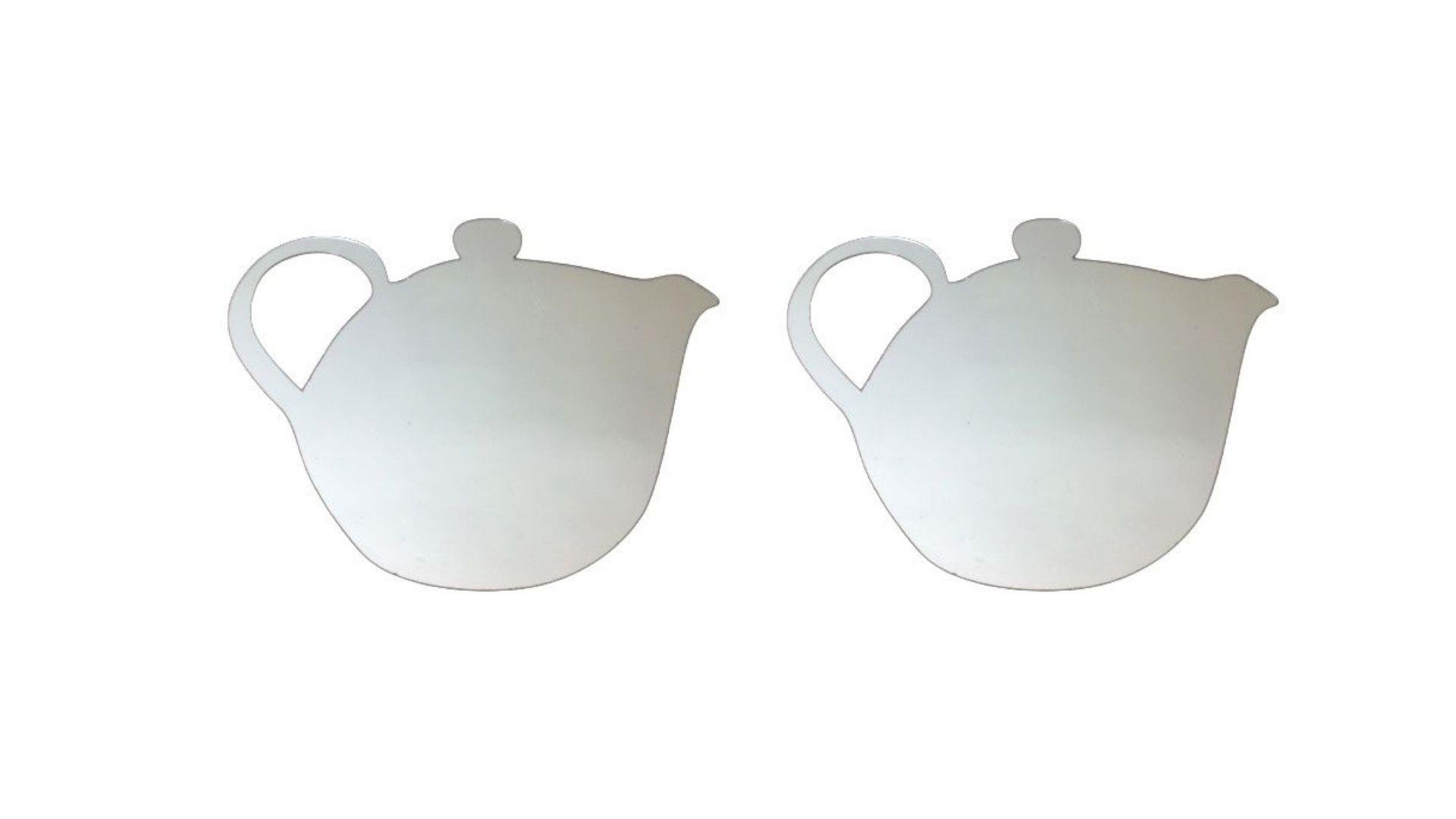 2 Adet Defter Sticker,Laptop Sticker  Aynalı  Çaydanlık Şekilli 20X15X0,6Cm