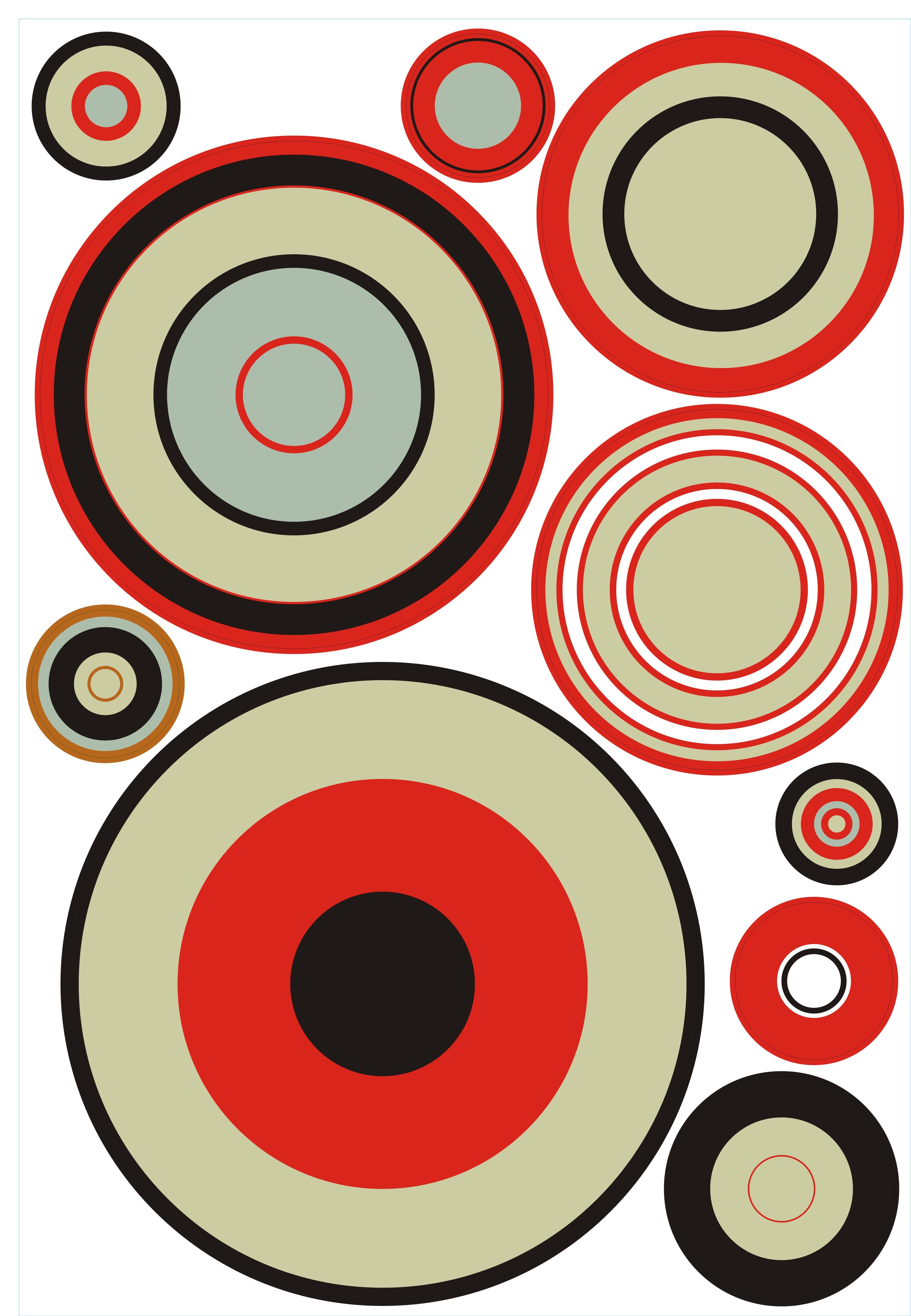 2 Adet Defter Sticker,Laptop Sticker  Geometrik Halkalı Pvc 48X33X0,5Cm