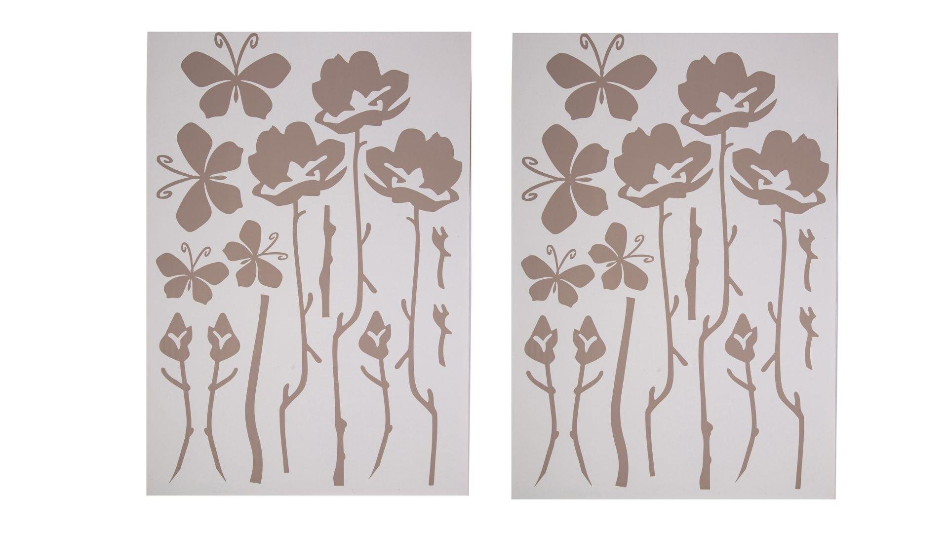 2 Adet Defter Sticker,Laptop Sticker Gri Çiçekli  Pvc 48X33X0,5Cm