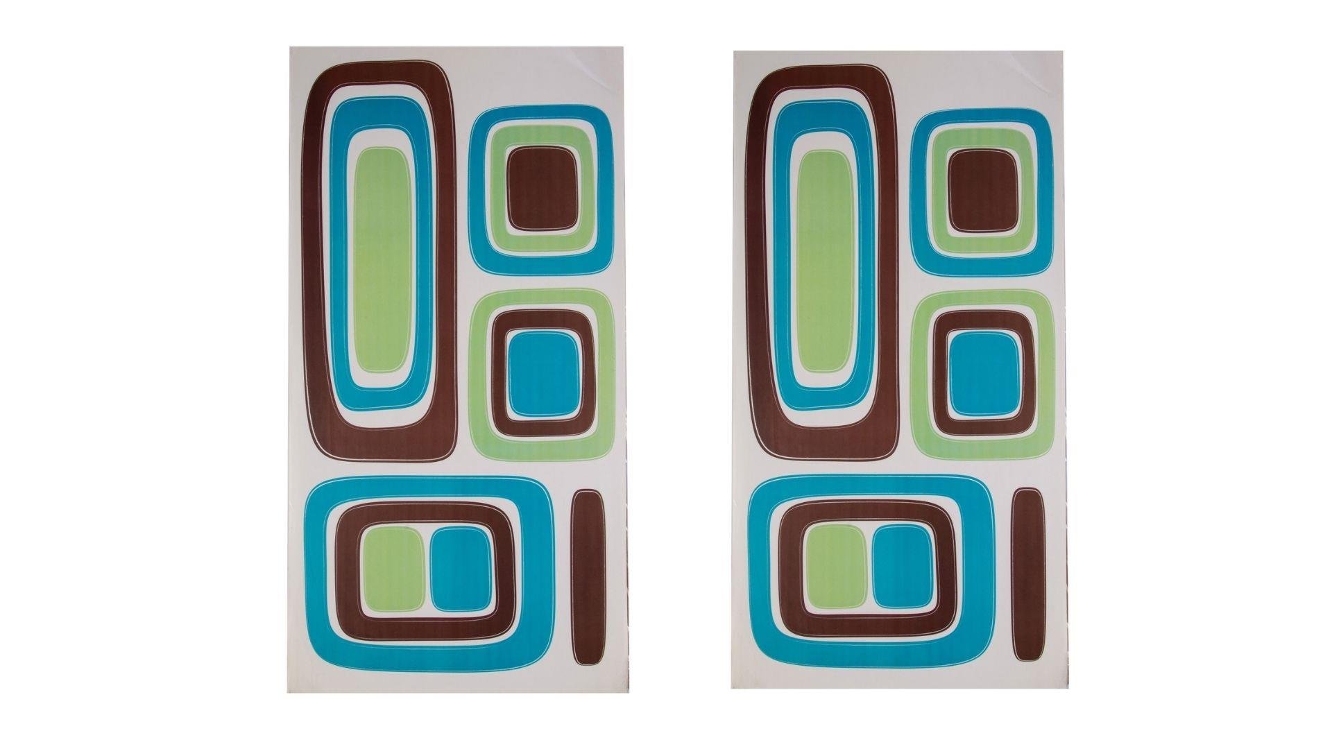 2 Adet Defter Sticker,Laptop Sticker Kareli Mavi,Yeşil Desen Pvc 61X30X0,5Cm