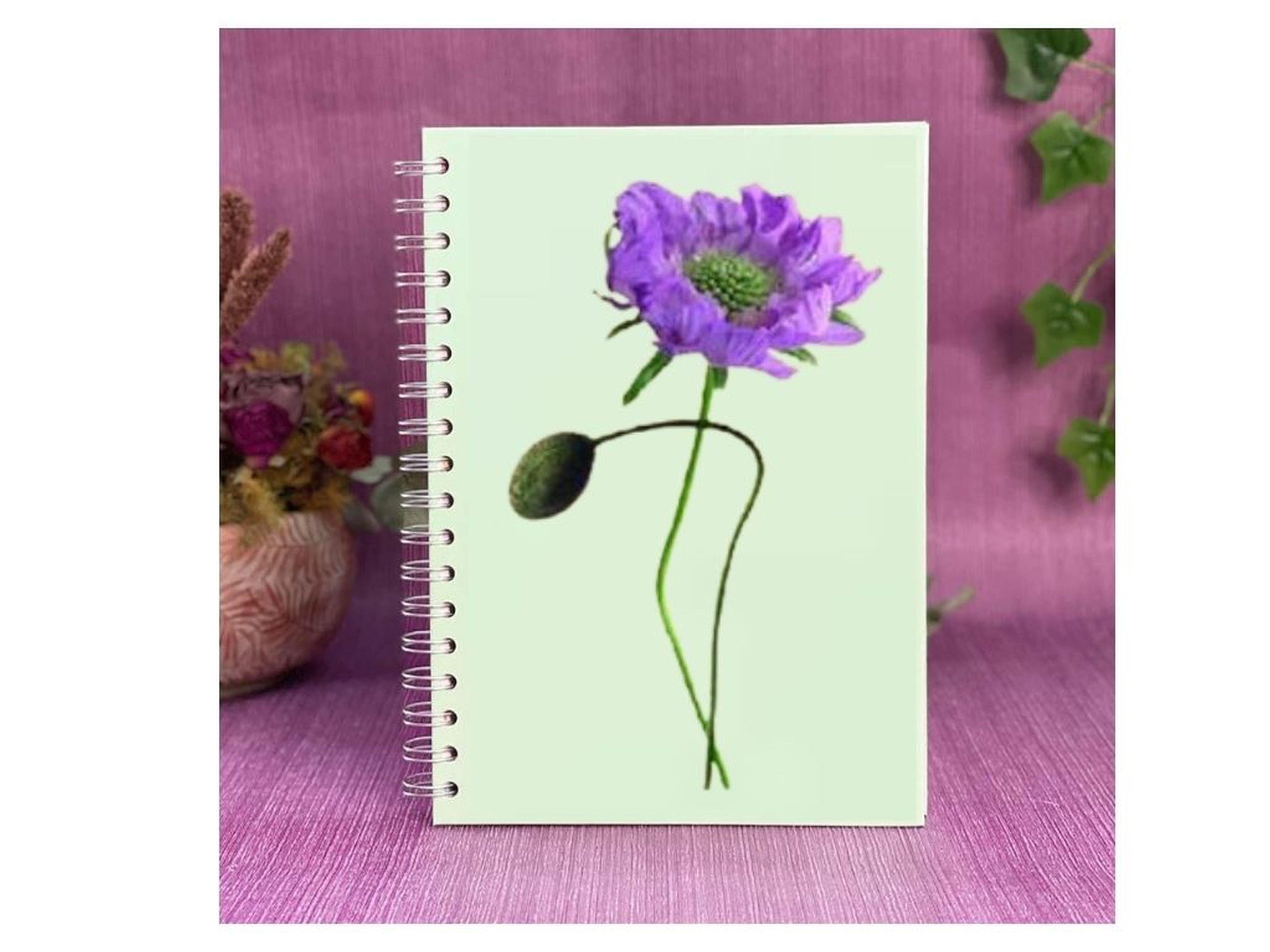 2 Adet Defter Sticker,Laptop Sticker Mor Çiçekli  Pvc 70X50X0,5Cm