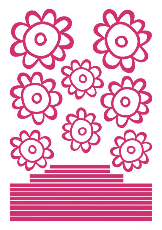 2 Adet Defter Sticker,Laptop Sticker  Pembe Papatyalı Pvc 48X33X0,5Cm