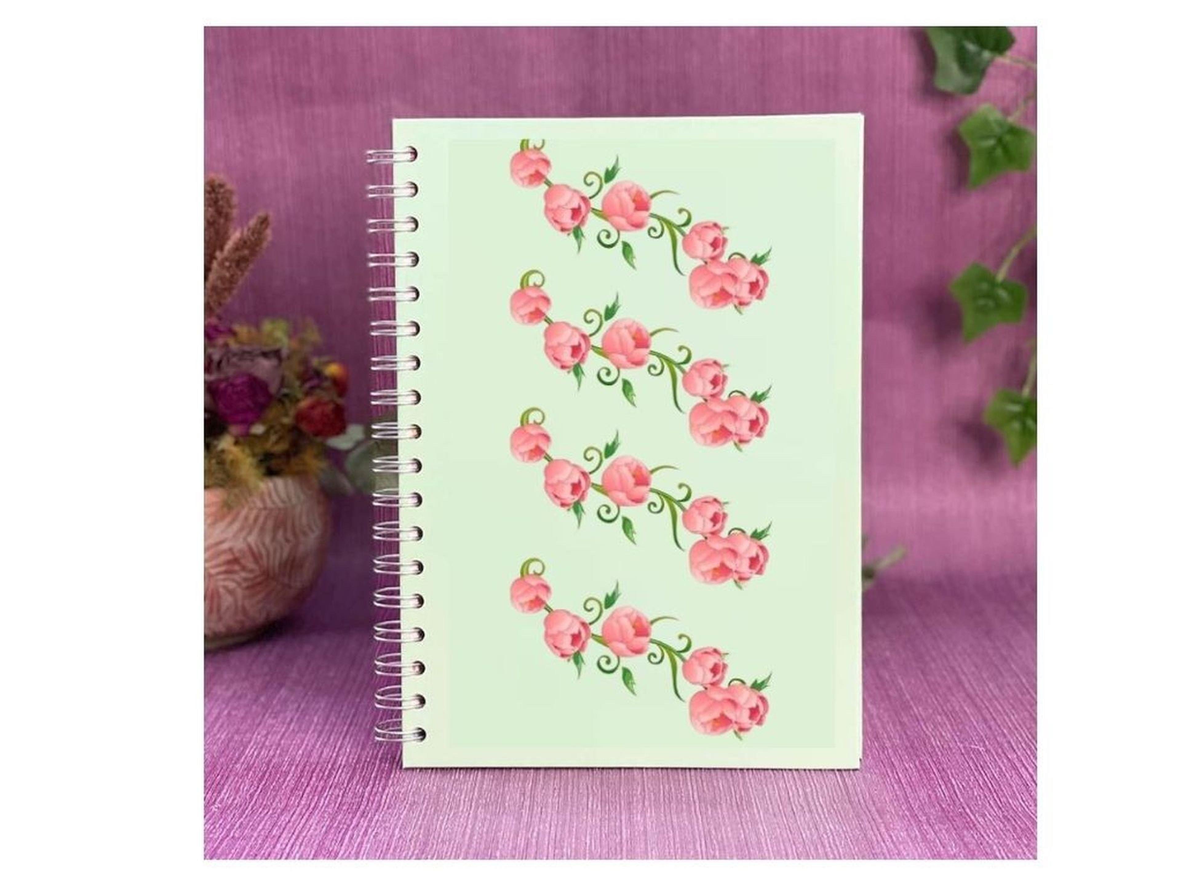 2 Adet Defter Sticker,Laptop Sticker Pembe Güllü Pvc 70X50X0,5Cm