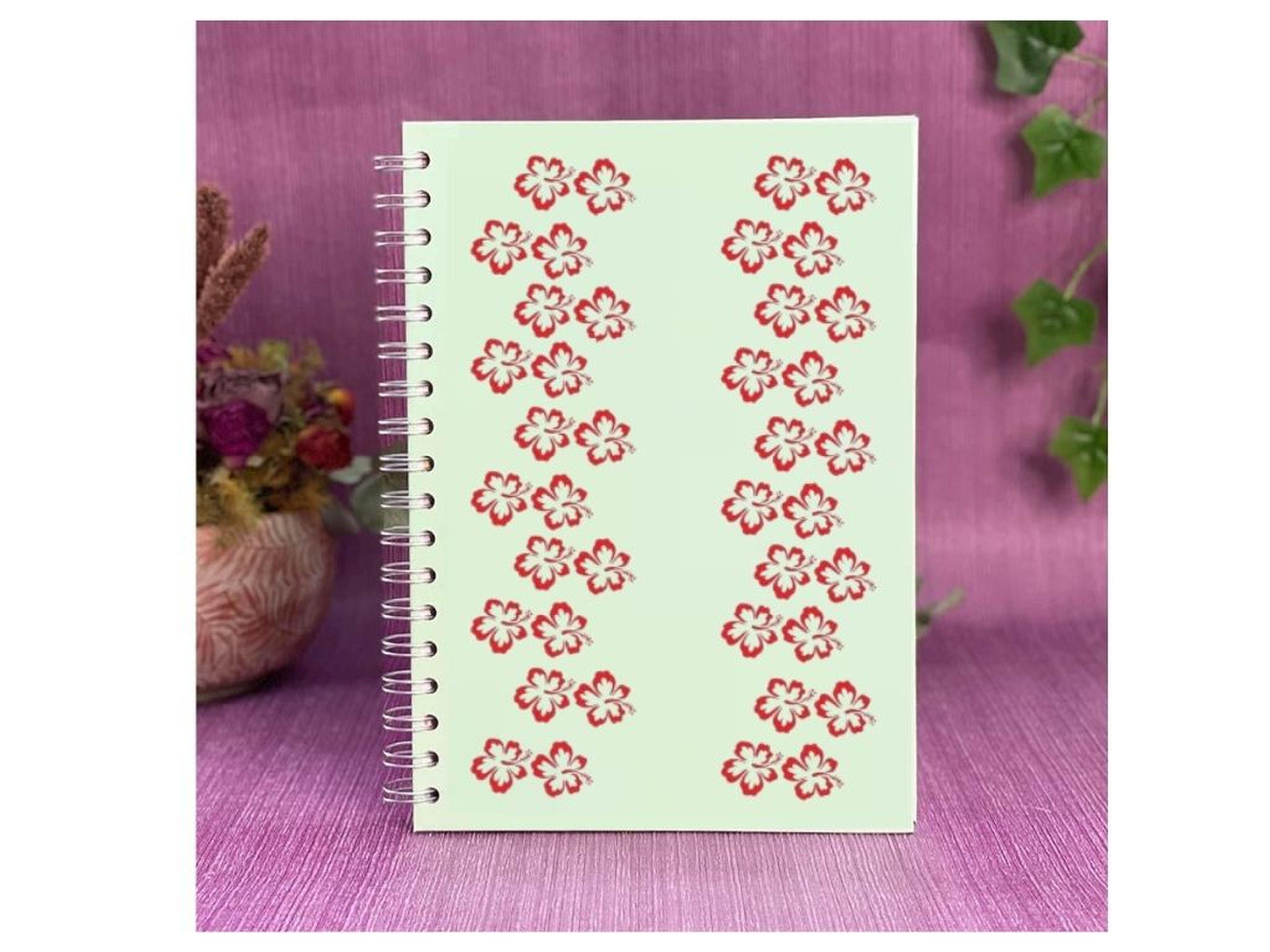 2 Adet Defter Sticker,Laptop Sticker  Pembe Çiçekli Pvc 48X33X0,5Cm