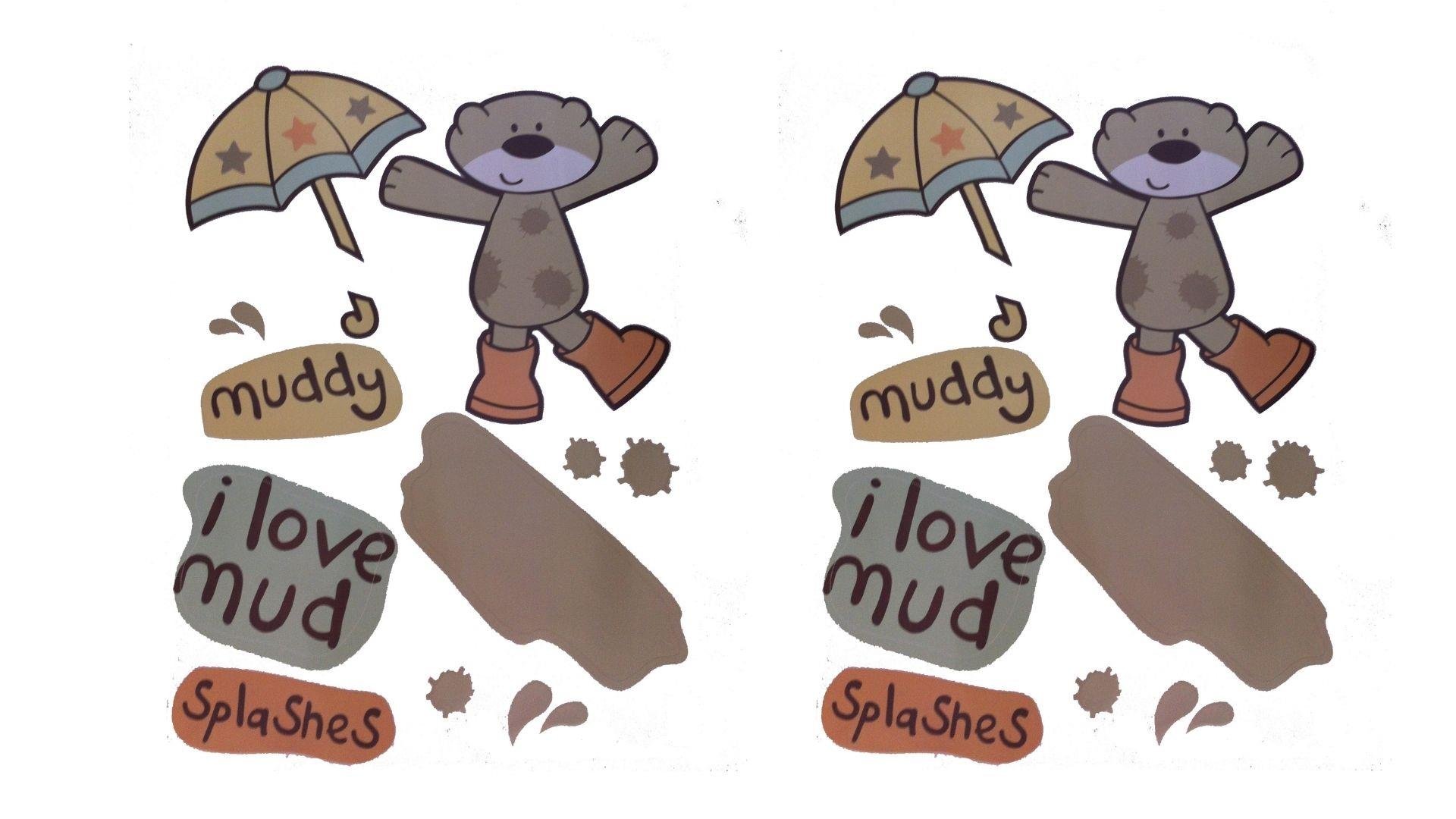 2 Adet Defter Sticker,Laptop Sticker Sevimli Ayı Desenli Pvc 70X50X0,5Cm