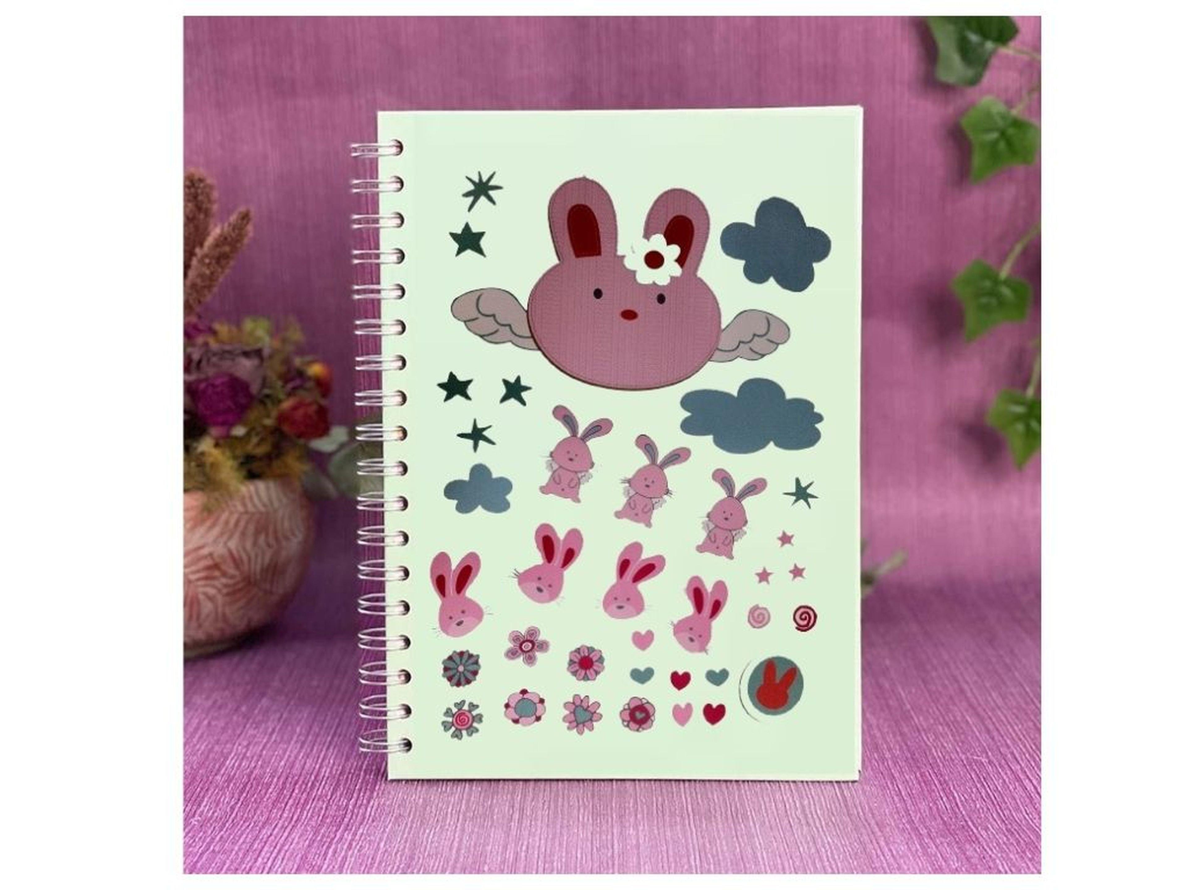 2 Adet Defter Sticker,Laptop Sticker Tavşan Desenli Pvc 70X50X0,5Cm