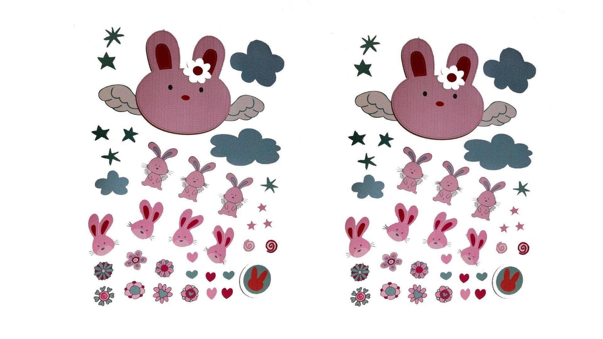 2 Adet Defter Sticker,Laptop Sticker Tavşan Desenli Pvc 70X50X0,5Cm