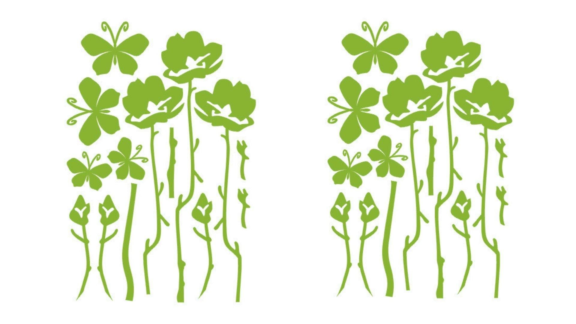 2 Adet Defter Sticker,Laptop Sticker Yeşil Çiçekli  Pvc 48X33X0,5Cm