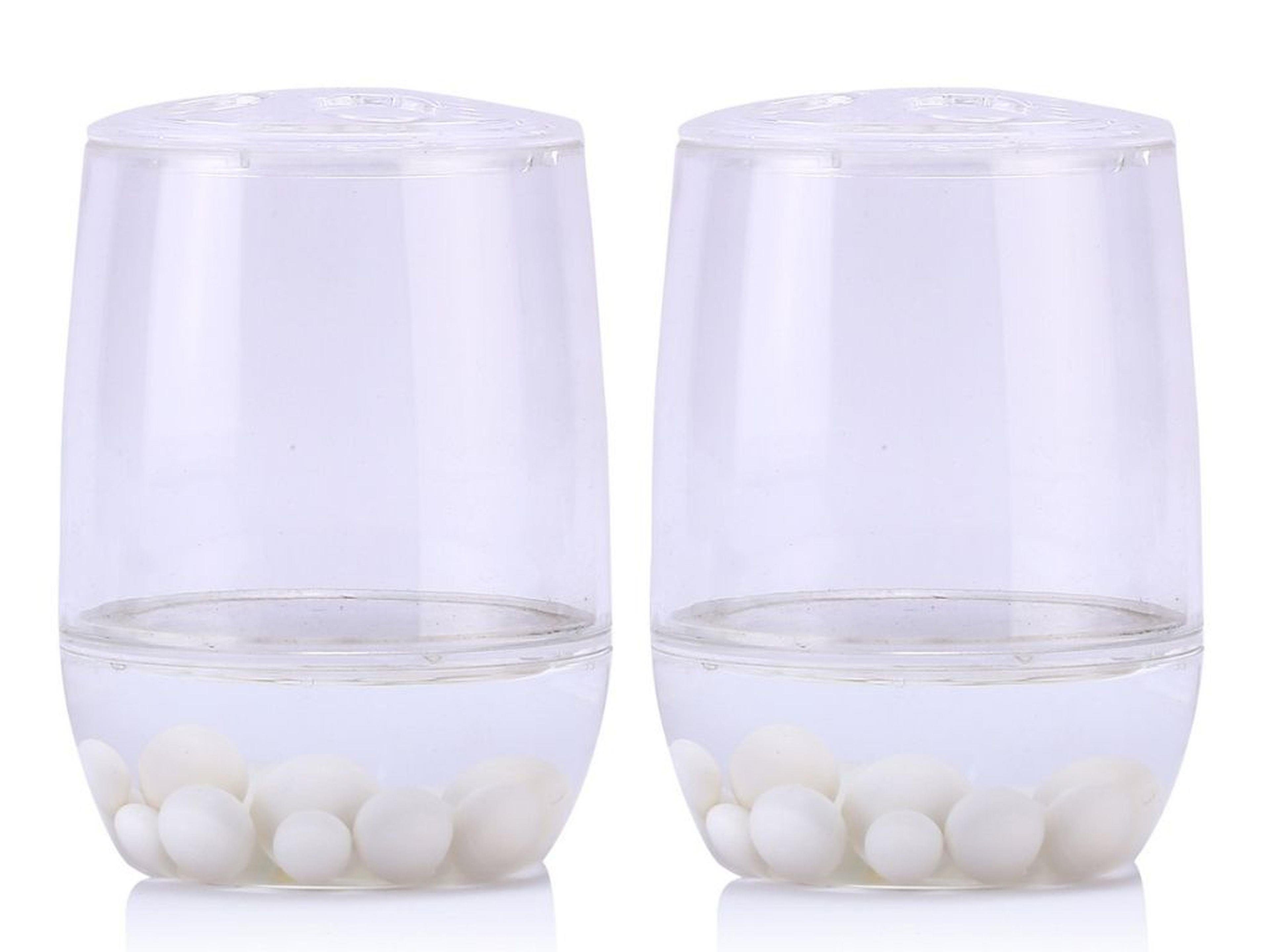 2 Adet Diş Fırçalık Beyaz İncili Akrilik 8X8X11Cm Banyo Seti  