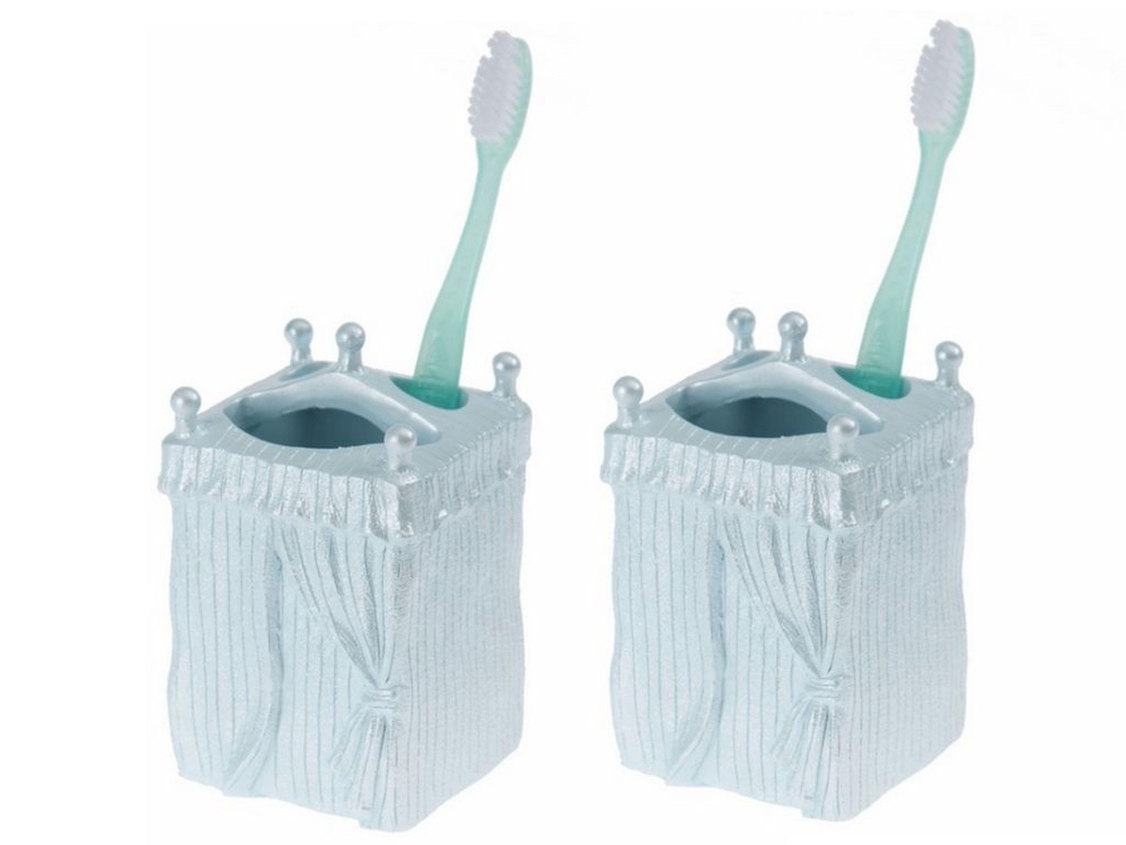 2 Adet Diş Fırçalık Deniz Feneri Model Poliresin 7X7X12Cm Banyo Seti  