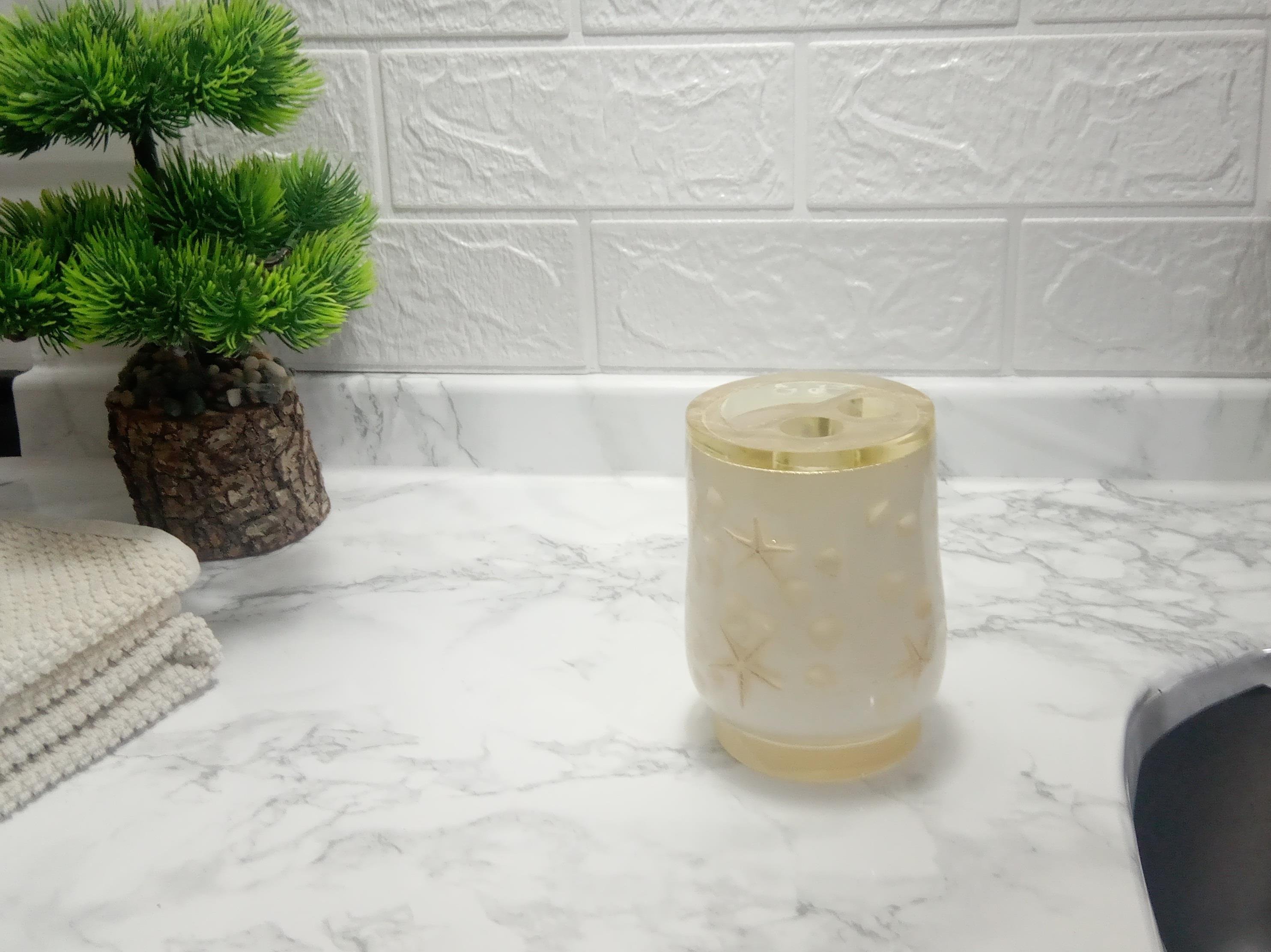 2 Adet Diş Fırçalık Deniz Yıldızı El Yapımı 400 Gr 7X7X10Cm Banyo Seti  