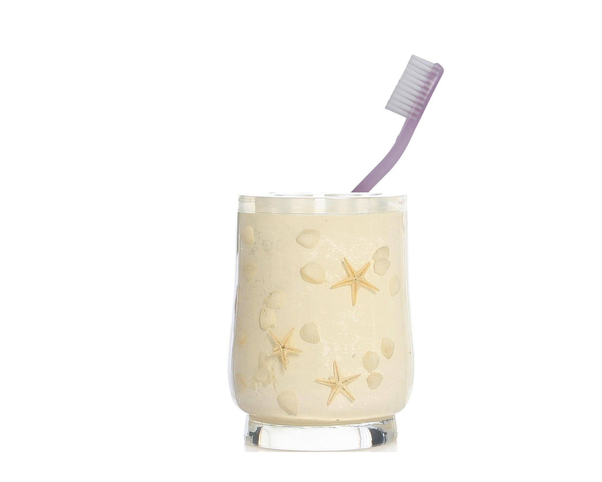 2 Adet Diş Fırçalık Deniz Yıldızı El Yapımı 400 Gr 7X7X10Cm Banyo Seti  