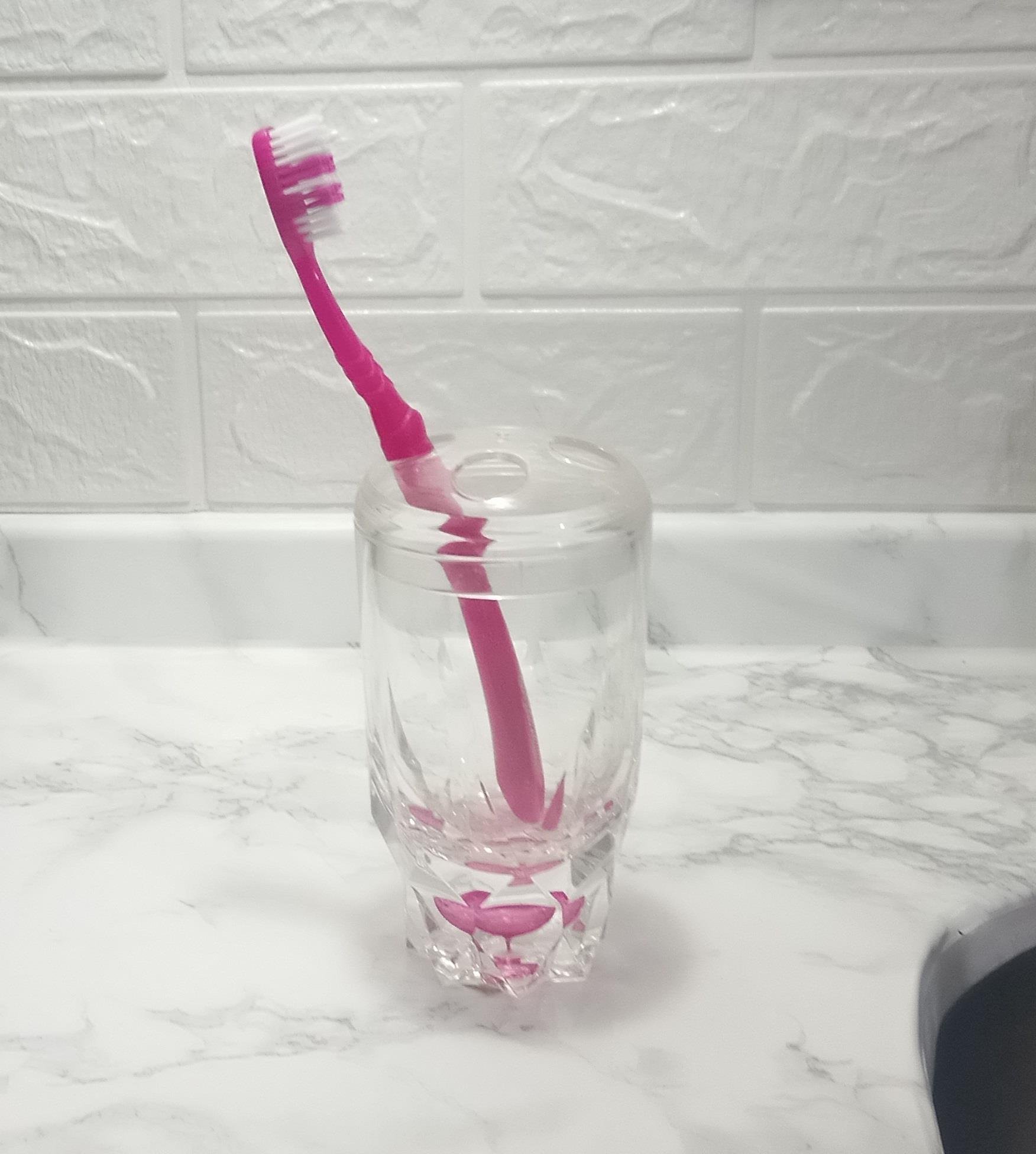 2 Adet Diş Fırçalık Kristal Damlalı Akrilik 7X7X14Cm Banyo Seti  