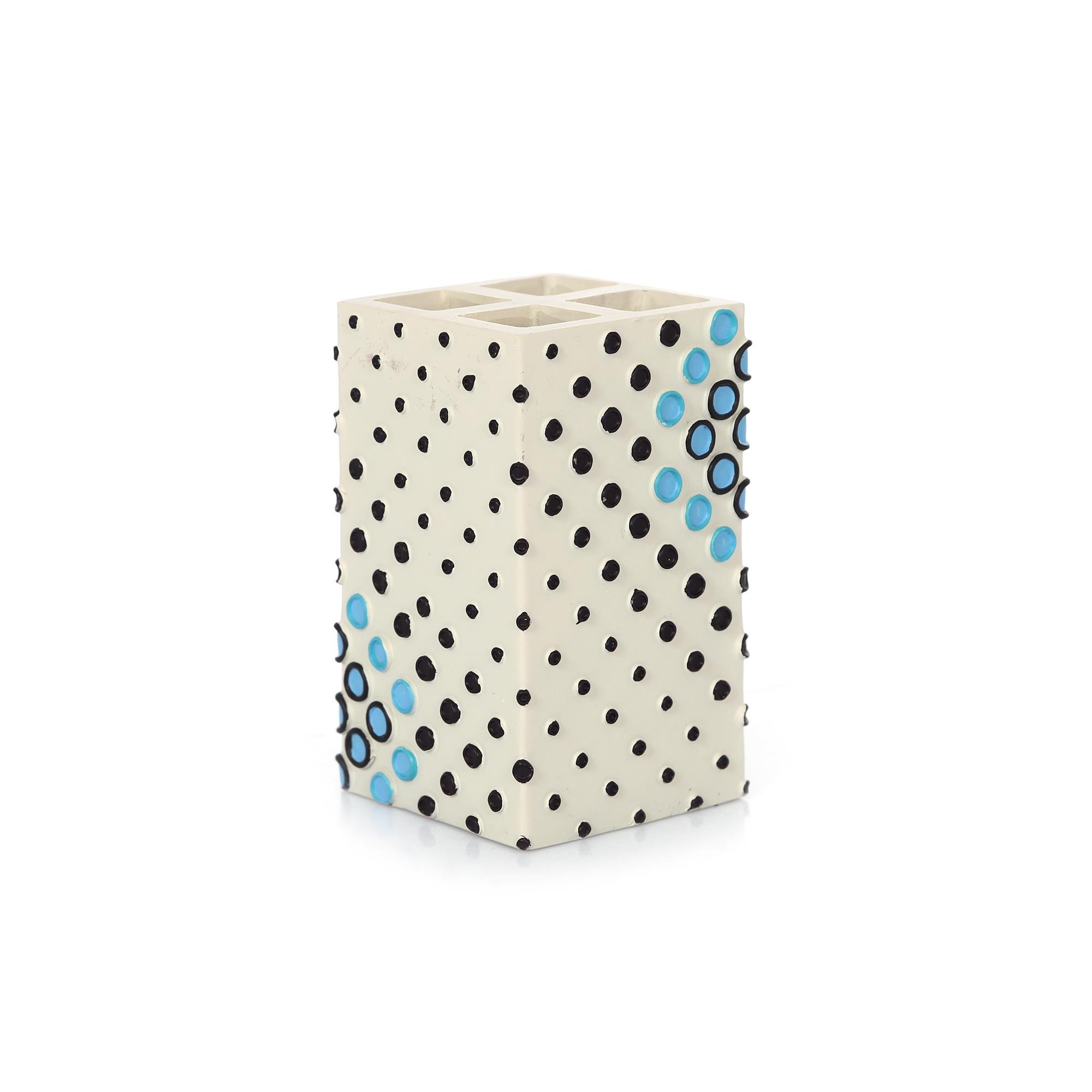 2 Adet Diş Fırçalık Puanlı Poliresin 6X6X10Cm Banyo Seti  