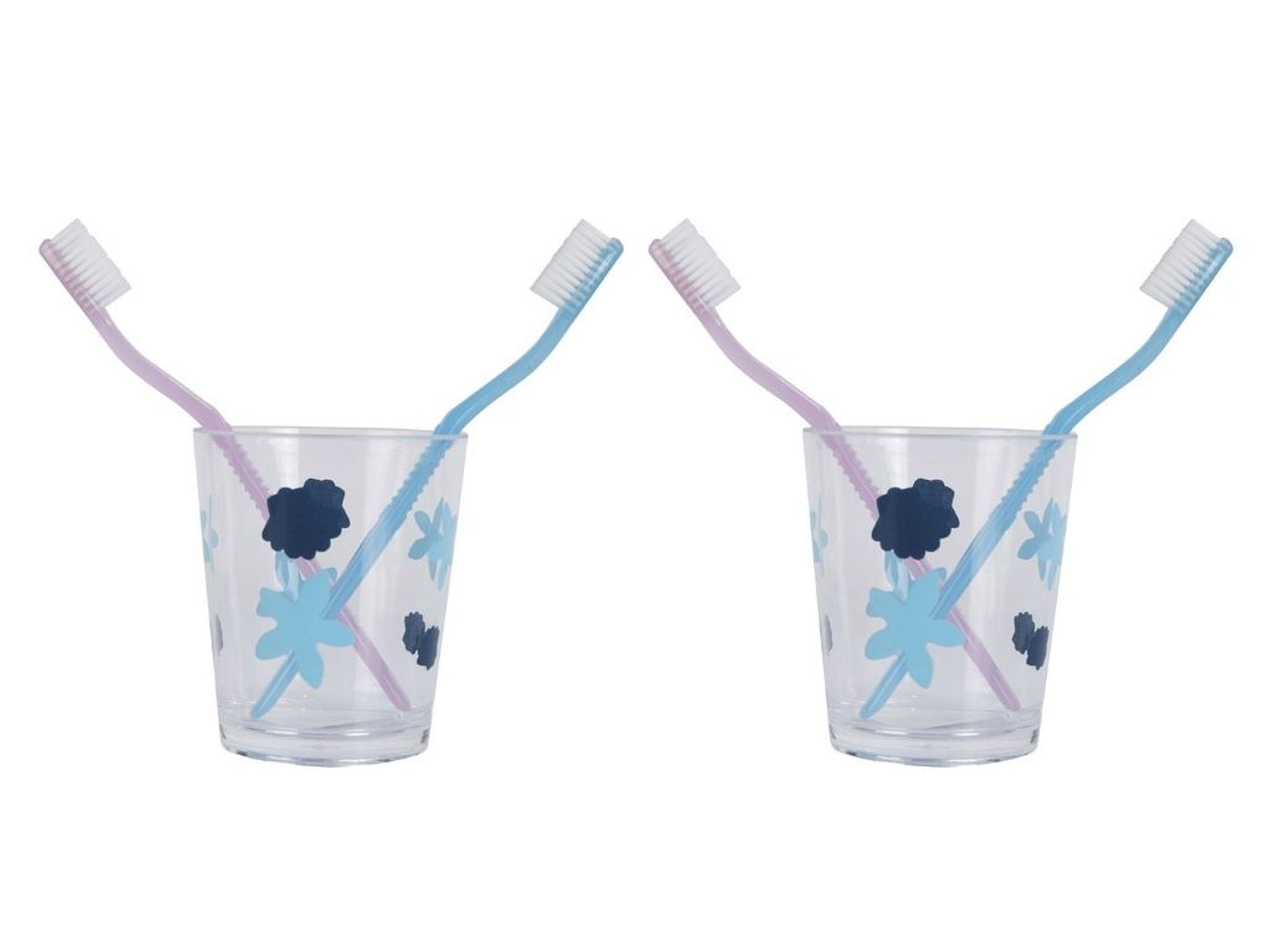 2 Adet Diş Fırçalık Ve Macun Kabı Benekli Akrilik 8X8X9Cm  Banyo Seti  