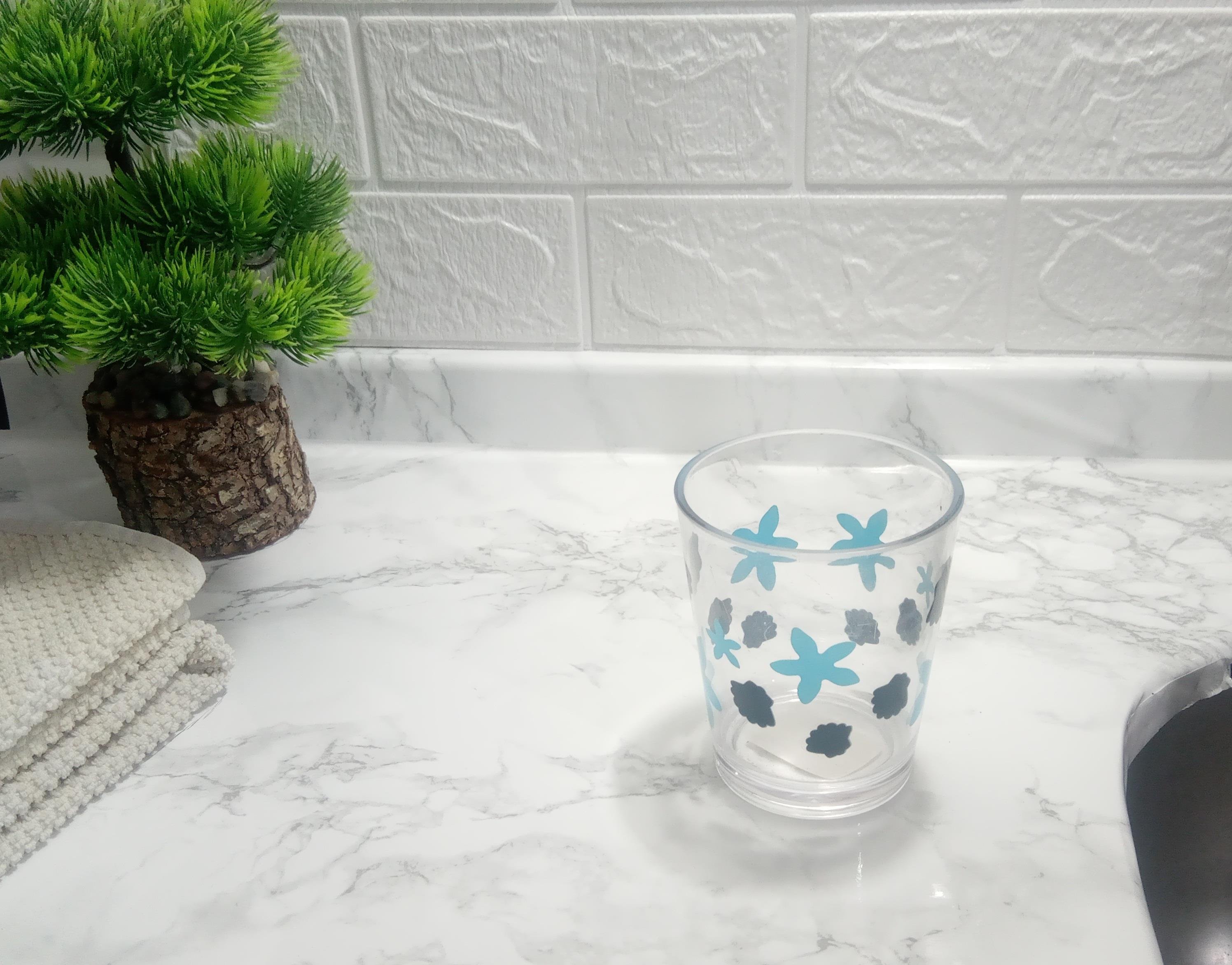 2 Adet Diş Fırçalık Ve Macun Kabı Benekli Akrilik 8X8X9Cm  Banyo Seti  