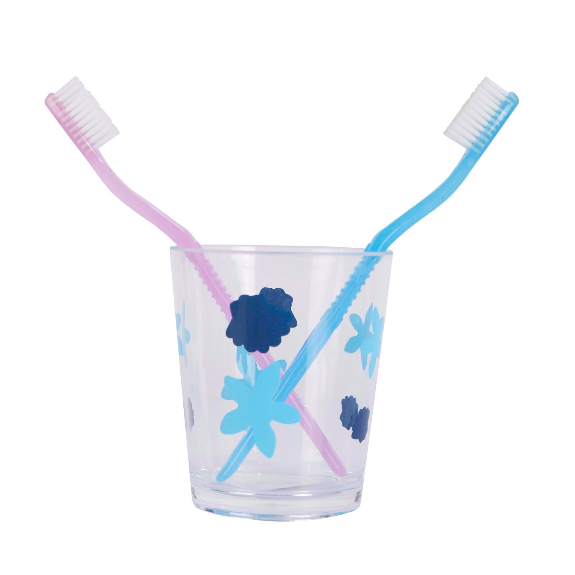 2 Adet Diş Fırçalık Ve Macun Kabı Benekli Akrilik 8X8X9Cm  Banyo Seti  