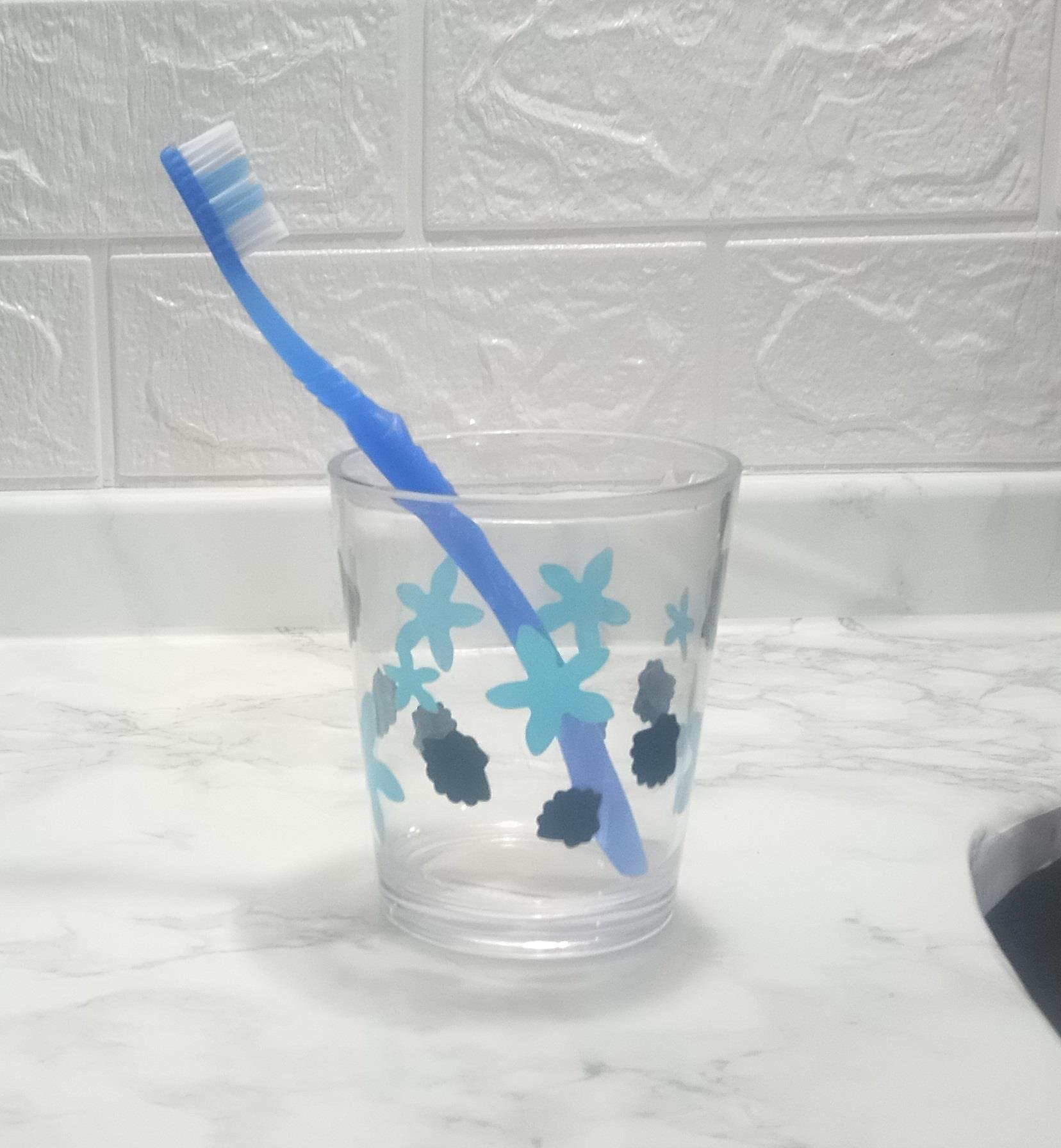 2 Adet Diş Fırçalık Ve Macun Kabı Benekli Akrilik 8X8X9Cm  Banyo Seti  