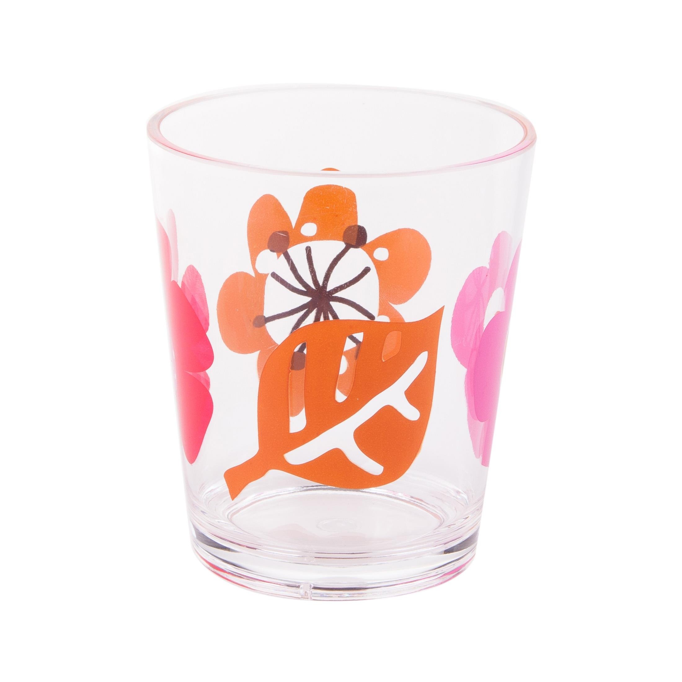 2 Adet Diş Fırçalık Ve Macun Kabı Kırmızı Papatya Akrilik 8X8X9Cm  Banyo Seti  