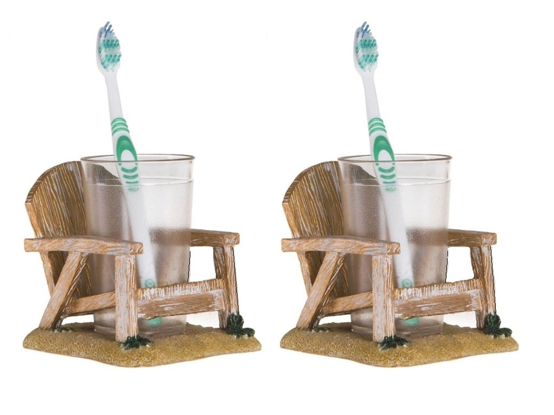 2 Adet Diş Fırçalık Ve Macunluk Sandalye Poliresin 13X11X10Cm 200Ml Banyo Seti  