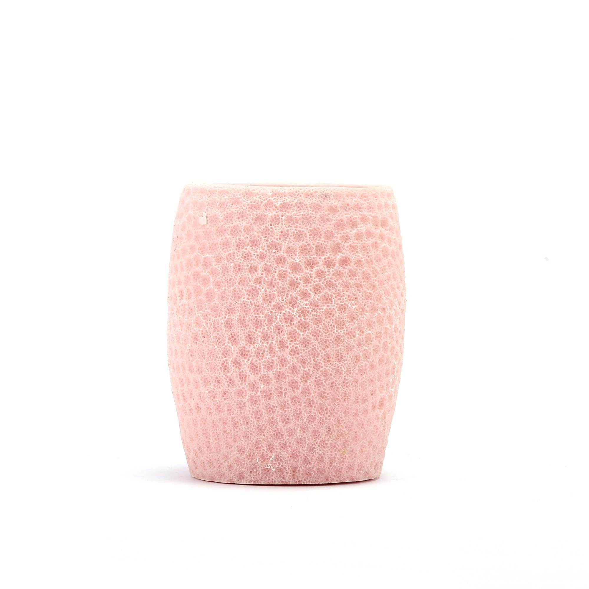 2 Adet Diş Fırçalık,Macunluk Pembe Petek Desenli Poliresin 8X8X10Cm 400Ml Banyo Seti  