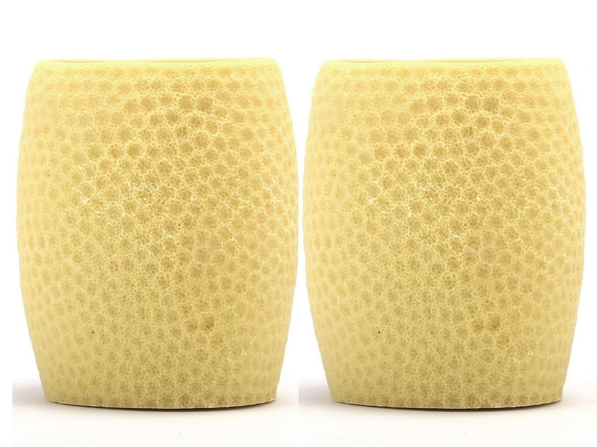 2 Adet Diş Fırçalık,Macunluk Sarı Petek Desenli Poliresin 8X8X10Cm 400Ml Banyo Seti  