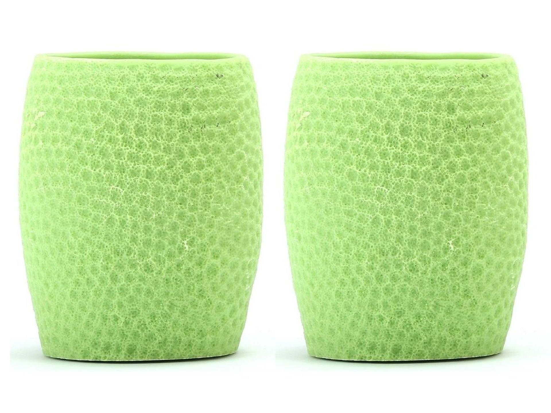 2 Adet Diş Fırçalık,Macunluk Yeşil Petek Desenli Poliresin 8X8X10Cm 400Ml Banyo Seti  