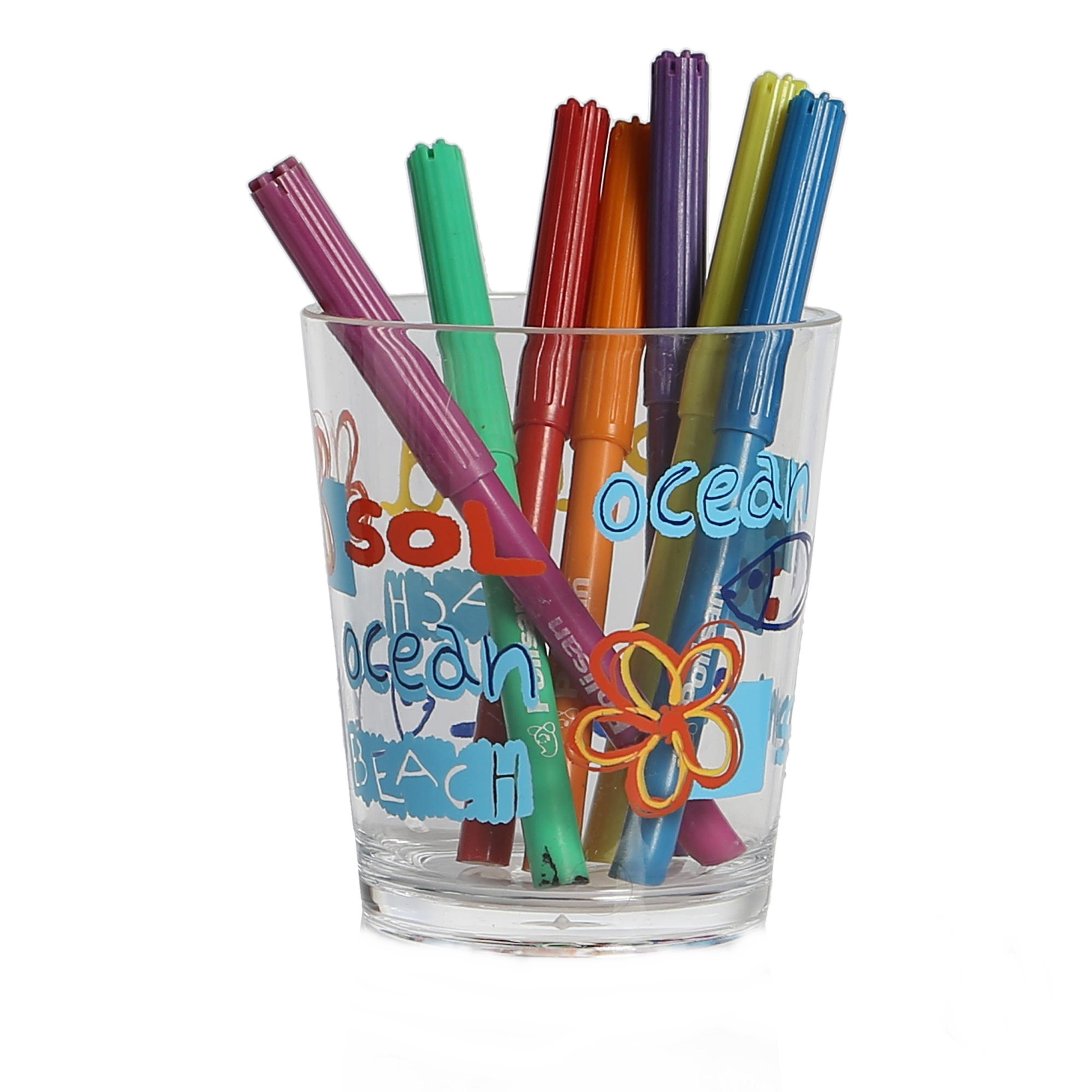 2 Adet Kalemlik Deniz Desenli Ofis Gereci 8X8X9Cm 