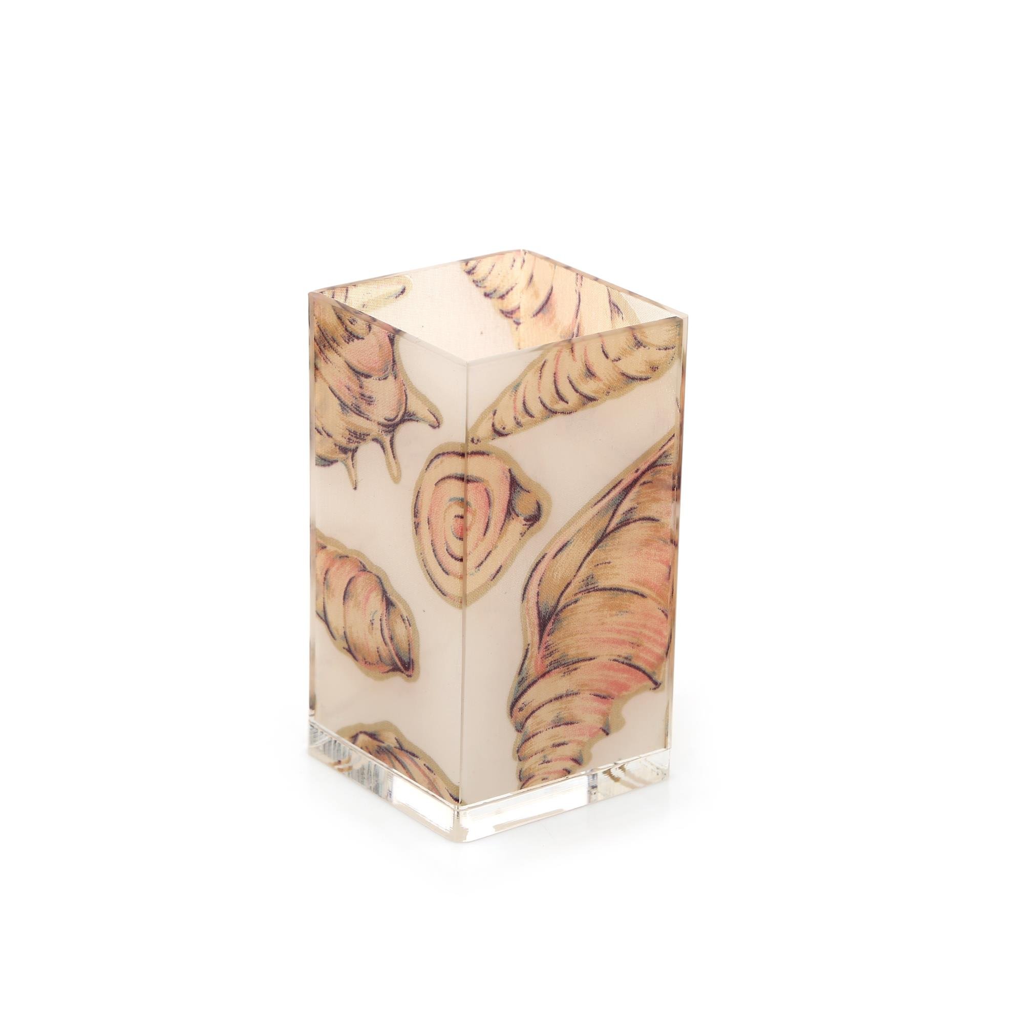 2 Adet Kalemlik İstiridye  Desenli Ofis Gereci 6X6X12Cm 300Ml